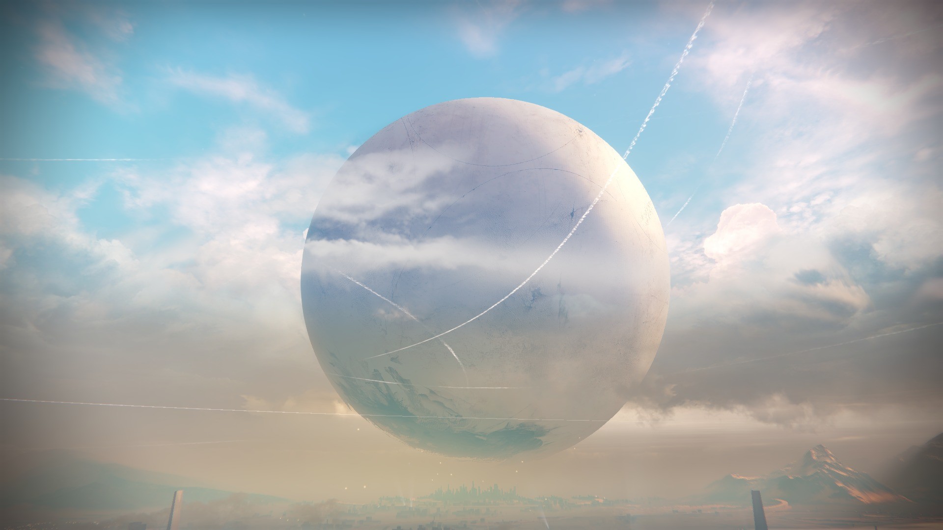 Destiny, Viaggiatore, Cielo, Nuvole, Full HD, sfondo Windows 11