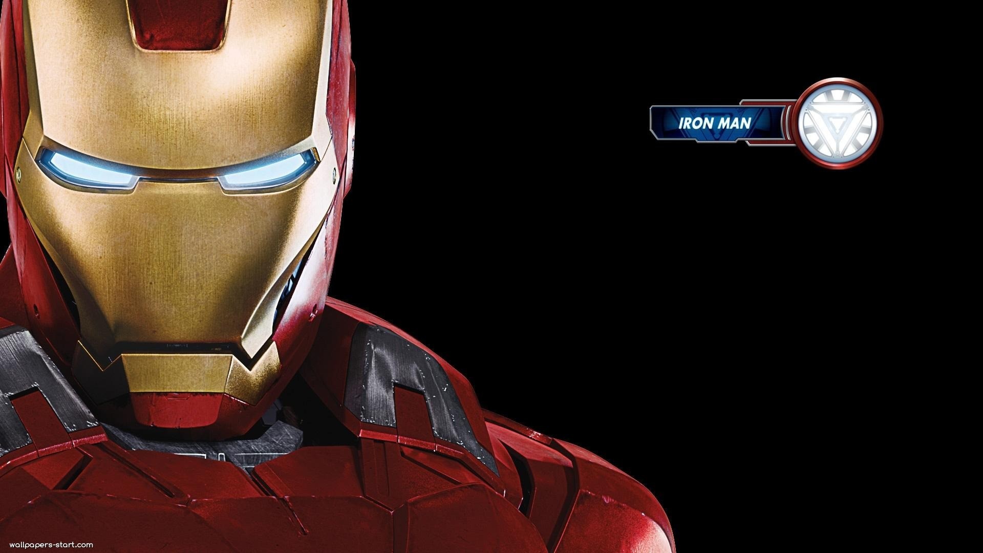 Iron Man, Elmo, Reattore arc, Sfondo nero, Full HD, wallpaper per computer