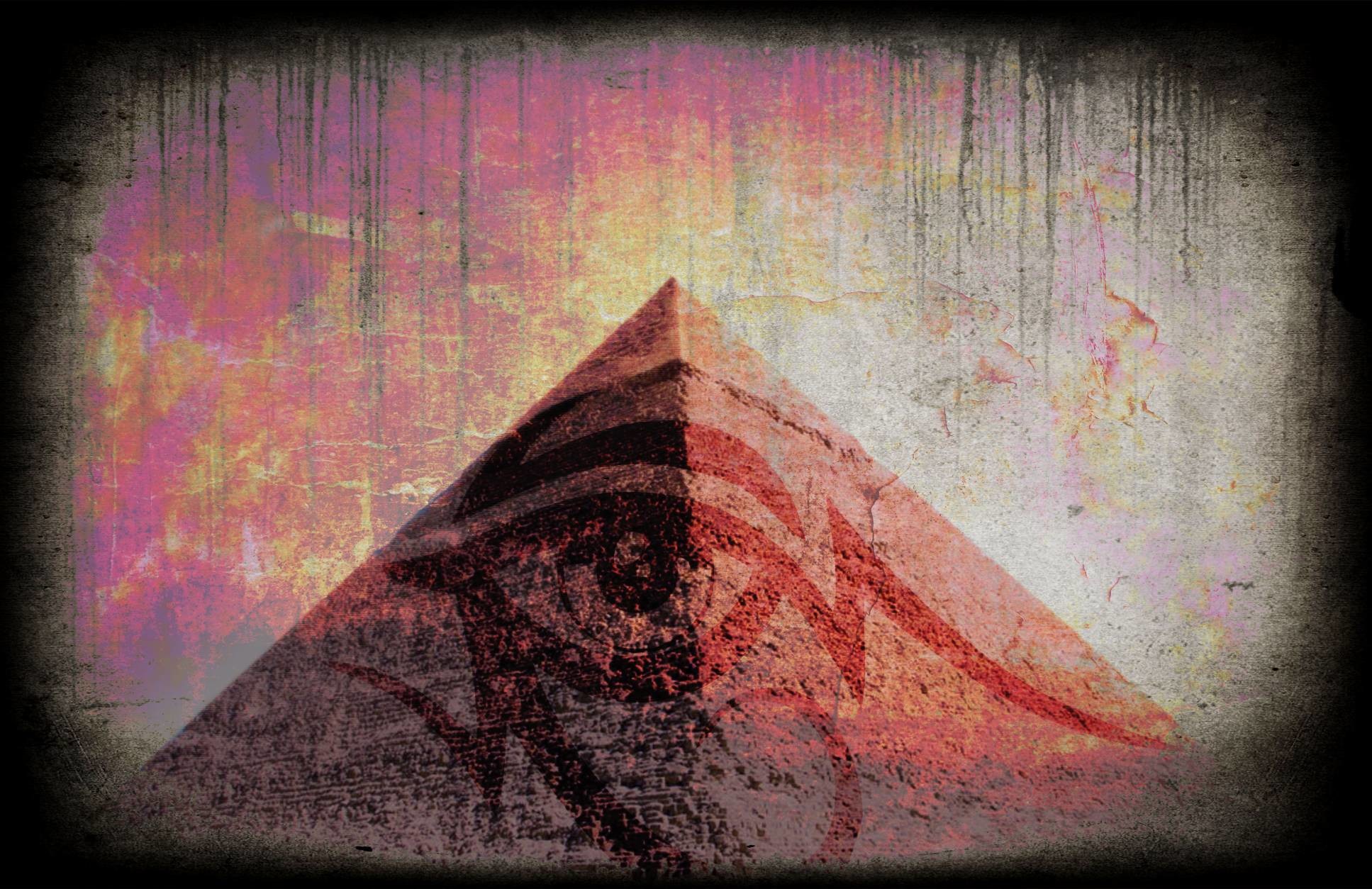 Piramide, Occhio della Provvidenza, Grunge, sfondo per il tuo cellulare