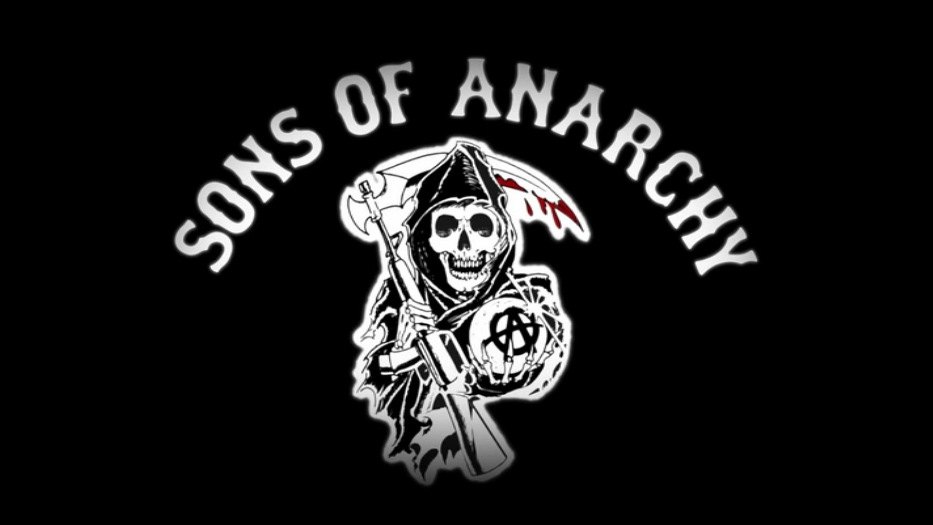 Sons of Anarchy, Logo Reaper, Sfondo nero, Full HD, wallpaper per computer
