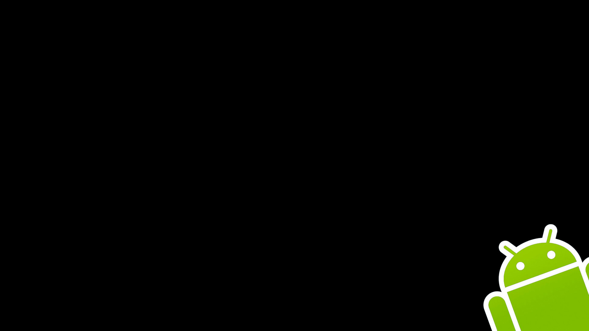 Android, Bugdroid, Sfondo nero, Minimalista, Full HD, wallpaper desktop