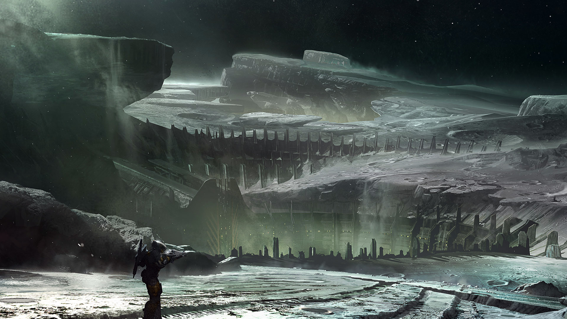 Destiny, Luna, Paesaggio, Arte concettuale, Full HD, sfondo Windows 11