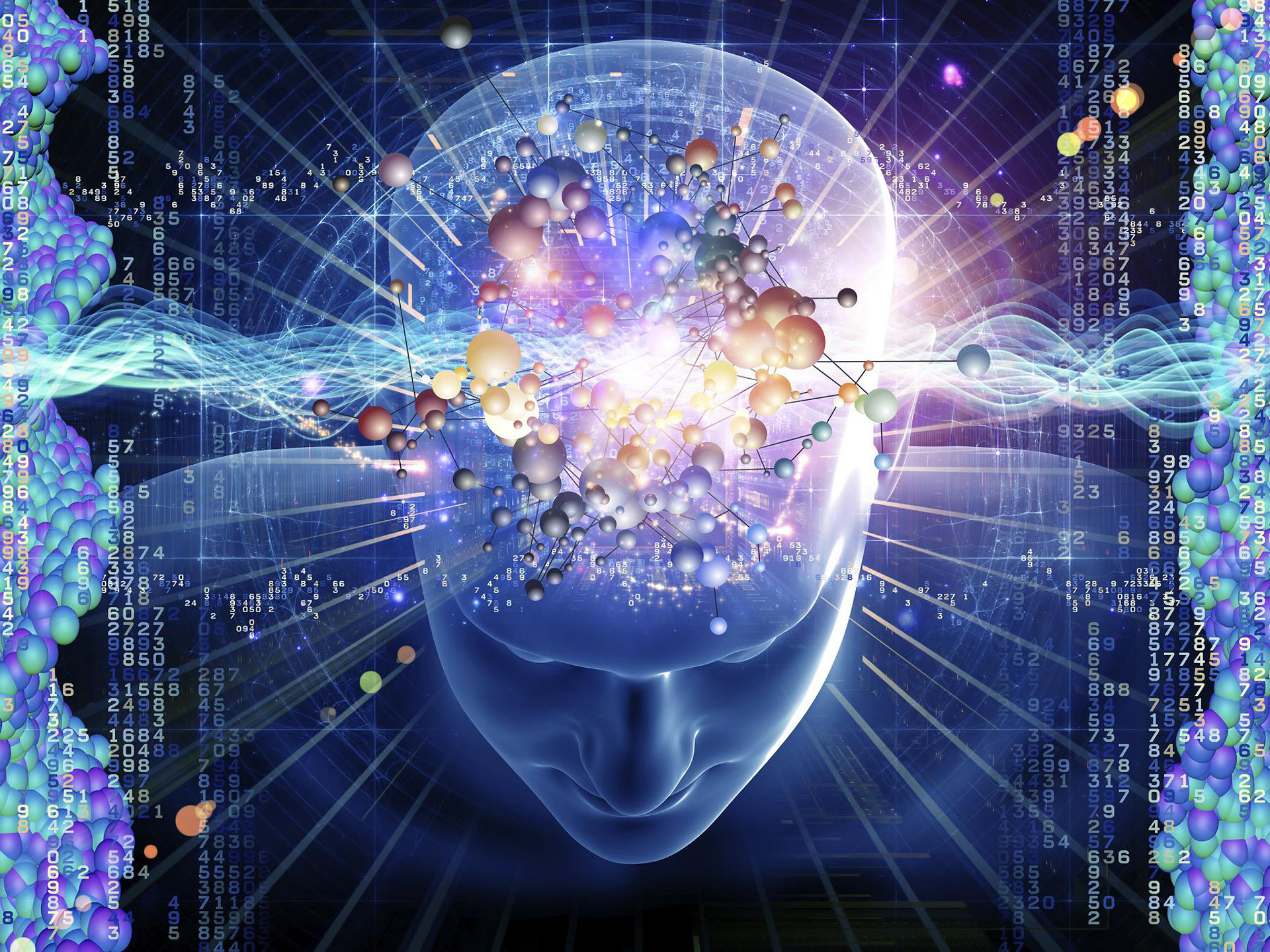 Cervello, Testa, Energia, Mente, Arte digitale, sfondo per iPad e tablet