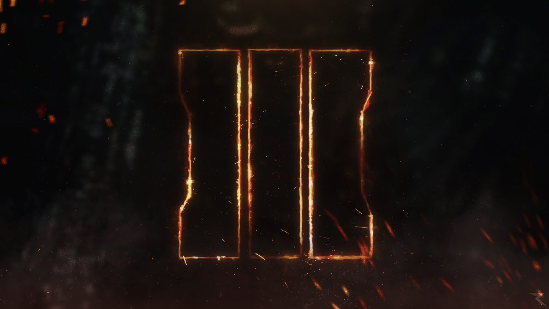 Call of Duty: Black Ops III, Logo III, Fuoco, Scuro, Full HD, wallpaper desktop
