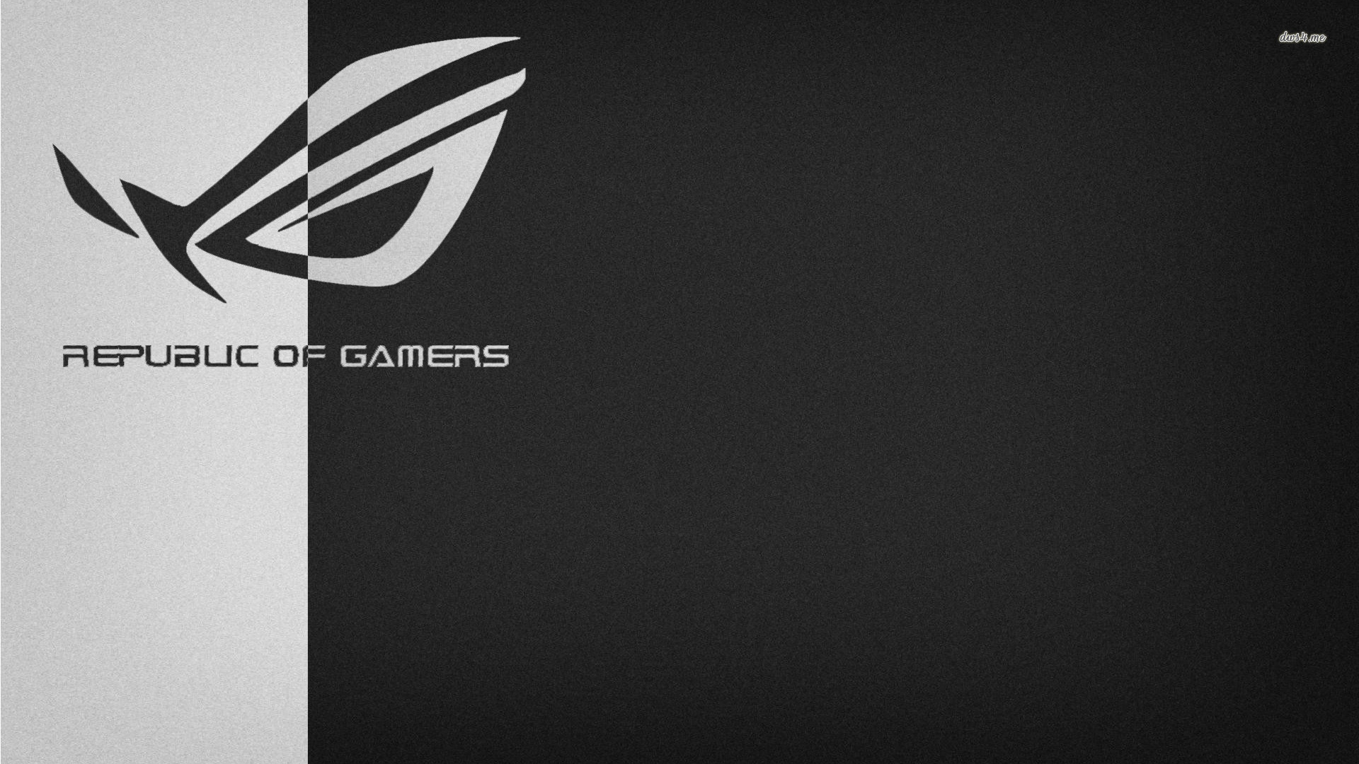 Asus ROG, Republic of Gamers, Logo, Bianco e nero, 1920x1080, immagine di sfondo