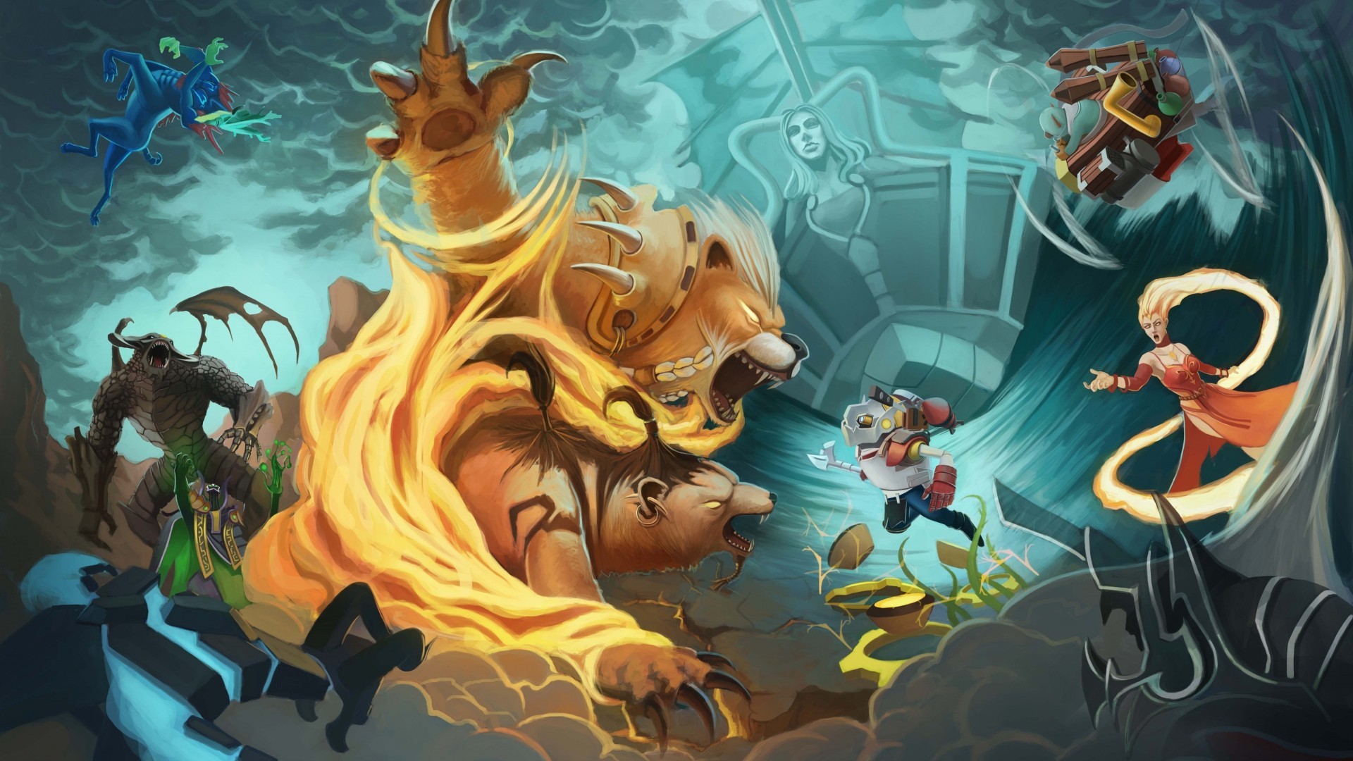 Avatar - La leggenda di Aang, Aang, Spiriti, Illustrazione, 1920x1080, immagine di sfondo