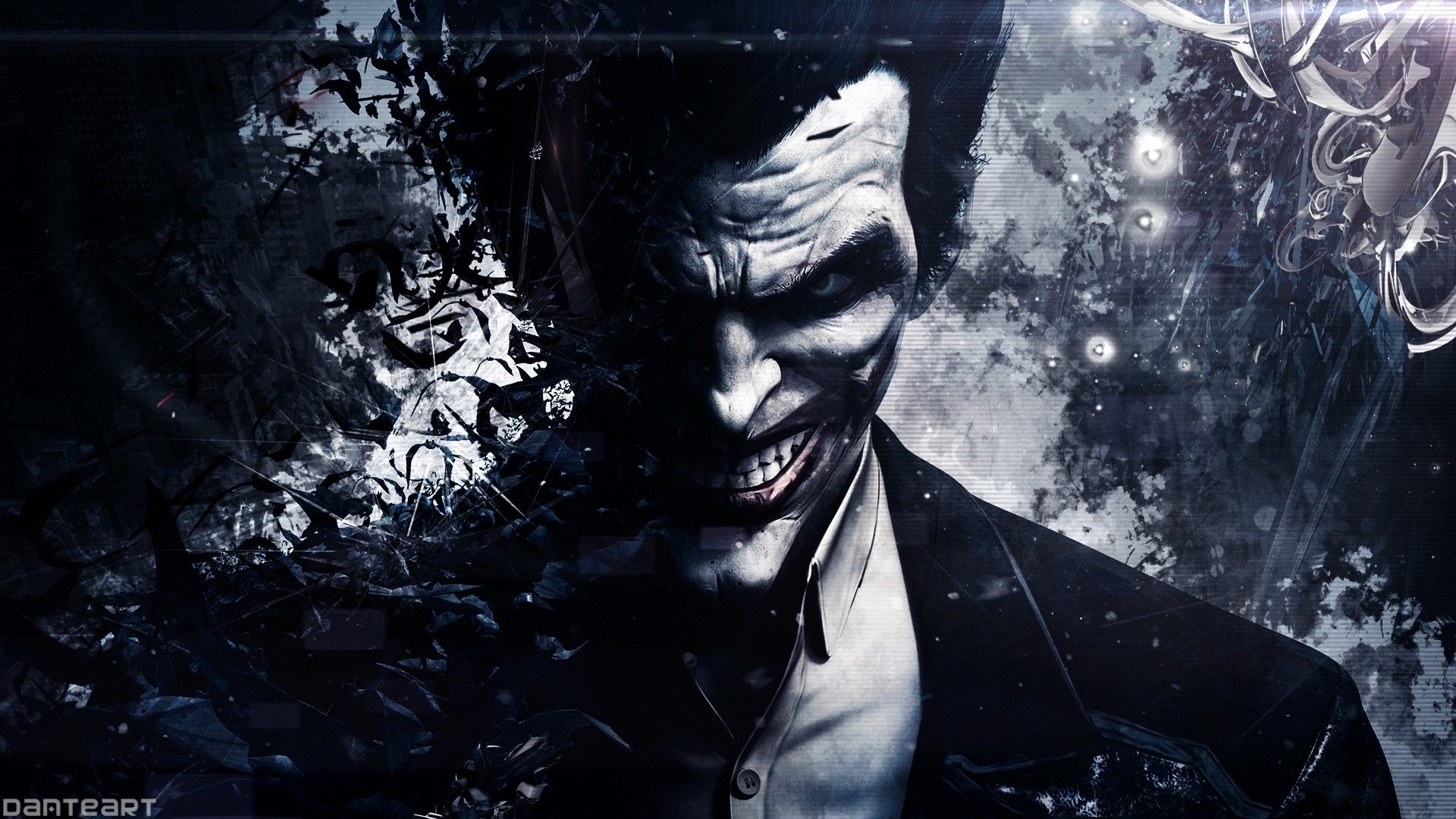 Joker, Batman: Arkham Origins, Arte digitale, Ghigno, Toni scuri, sfondo per portatile