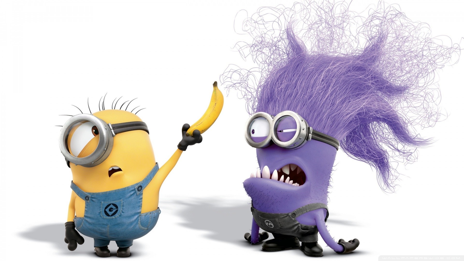 Minions, Minion viola, Cattivissimo me 2, Banana, 1920x1080, sfondo per PC