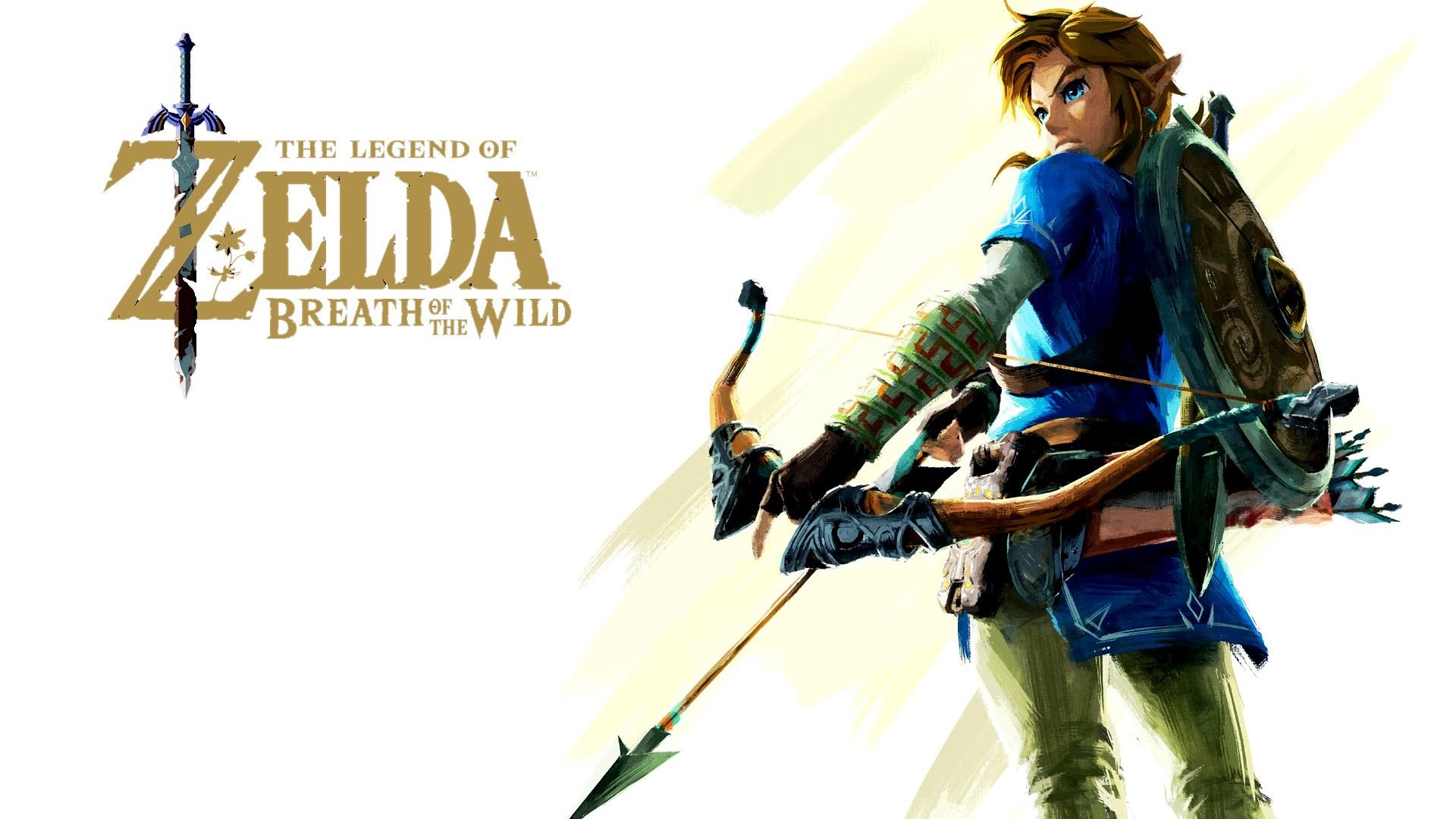Link, The Legend of Zelda: Breath of the Wild, Logo, Arco, 1920x1080, sfondo per PC