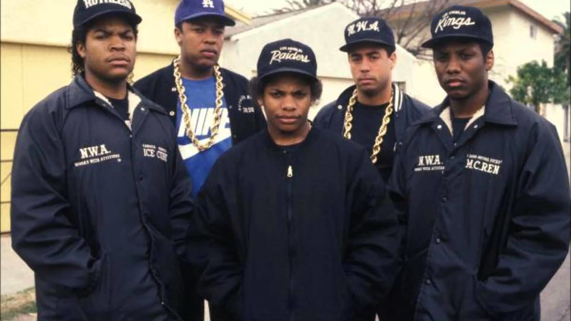 N.W.A, Ice Cube, Dr. Dre, Eazy-E, DJ Yella, MC Ren, Giacche Ruthless, sfondo Full HD per PC