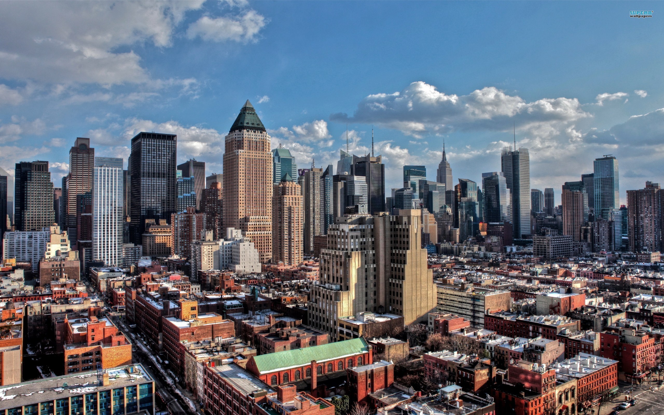 Midtown, Manhattan, Grattacieli, Vista aerea, 2K 1600p, sfondo desktop