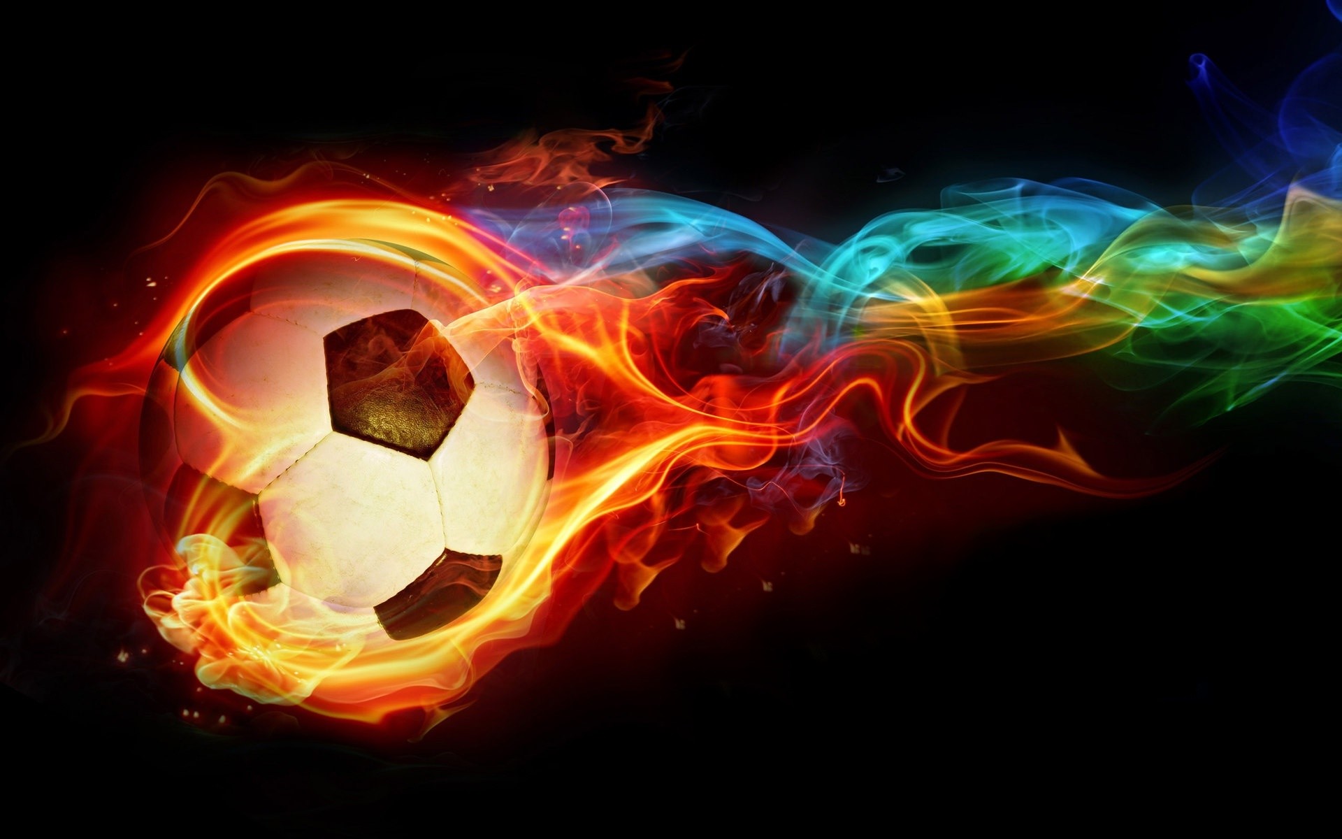 Pallone in fiamme, Fuoco, Sfondo nero, Arte digitale, Full HD, wallpaper per portatile