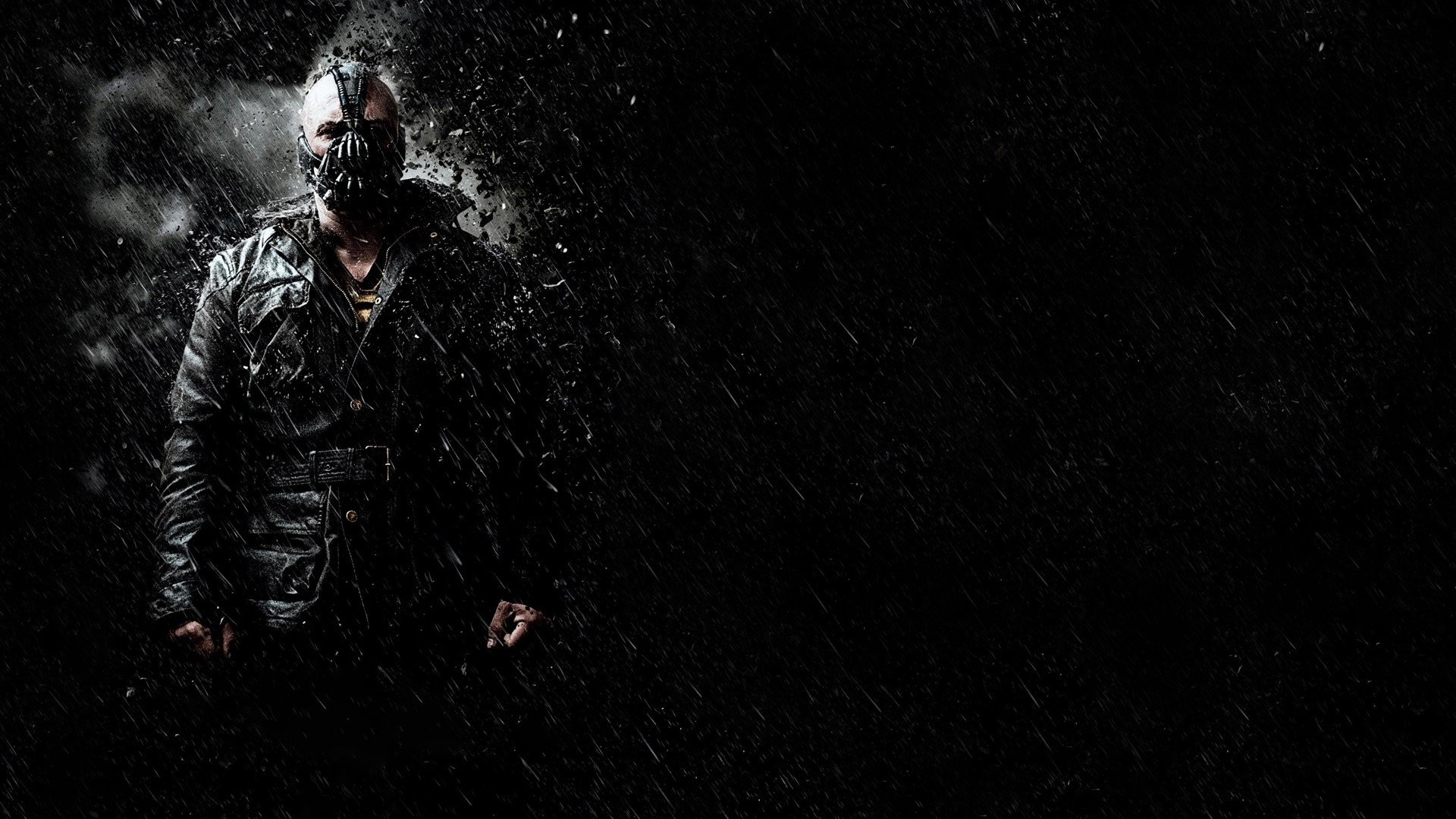 Bane, Il cavaliere oscuro - Il ritorno, Sfondo scuro, Full HD, wallpaper PC