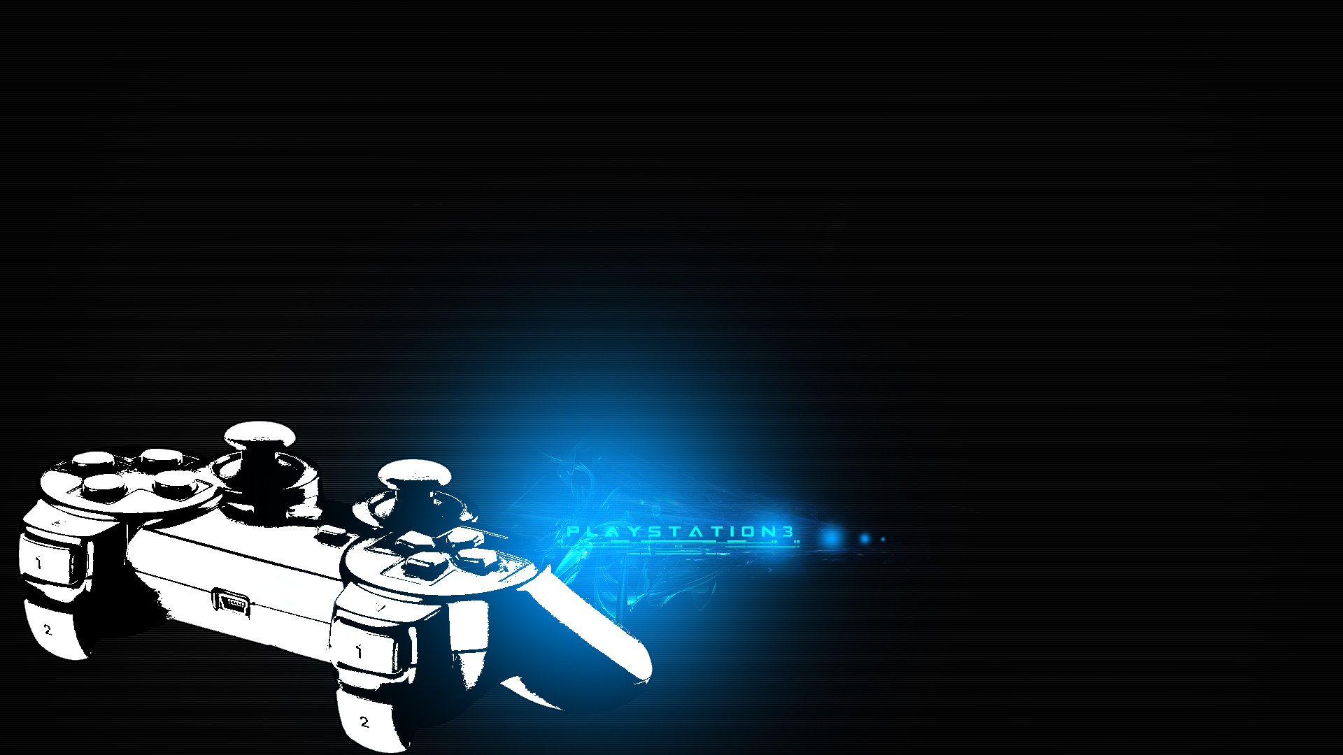 DualShock 3, Controller, Luce blu, Sfondo nero, 16:9 Full HD, wallpaper widescreen