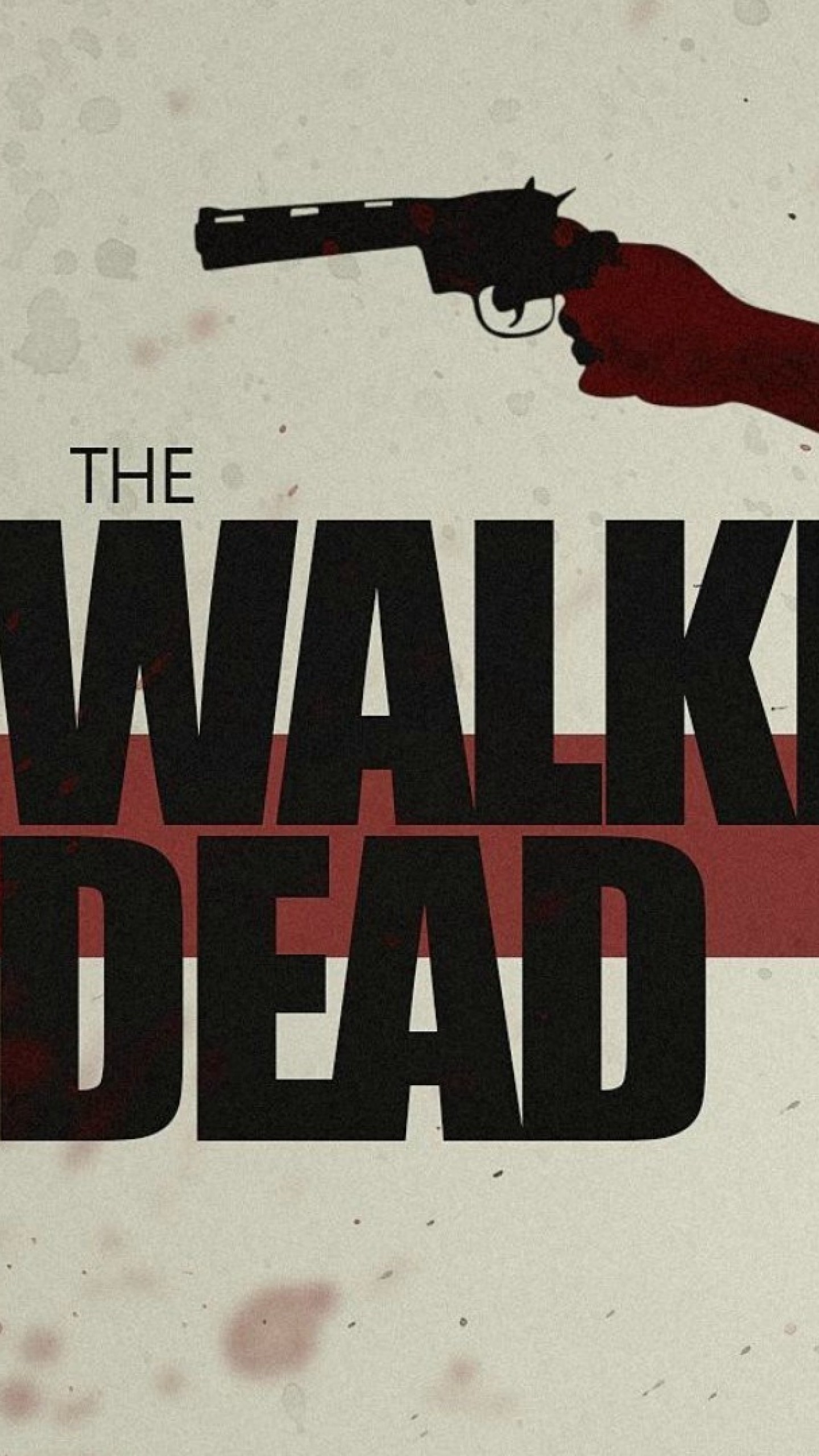 The Walking Dead, Logo, Revolver, Mano insanguinata, Minimalista, wallpaper per smartphone