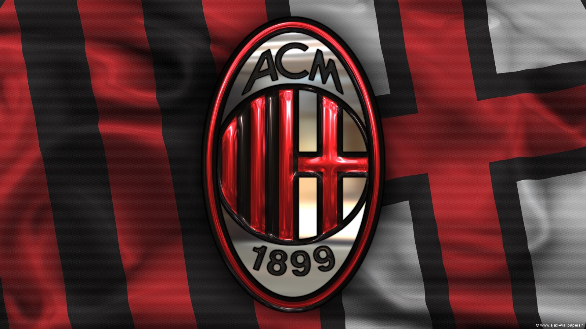 AC Milan, Stemma Milan, Bandiera, Rossonero, Full HD 1080p, sfondo desktop