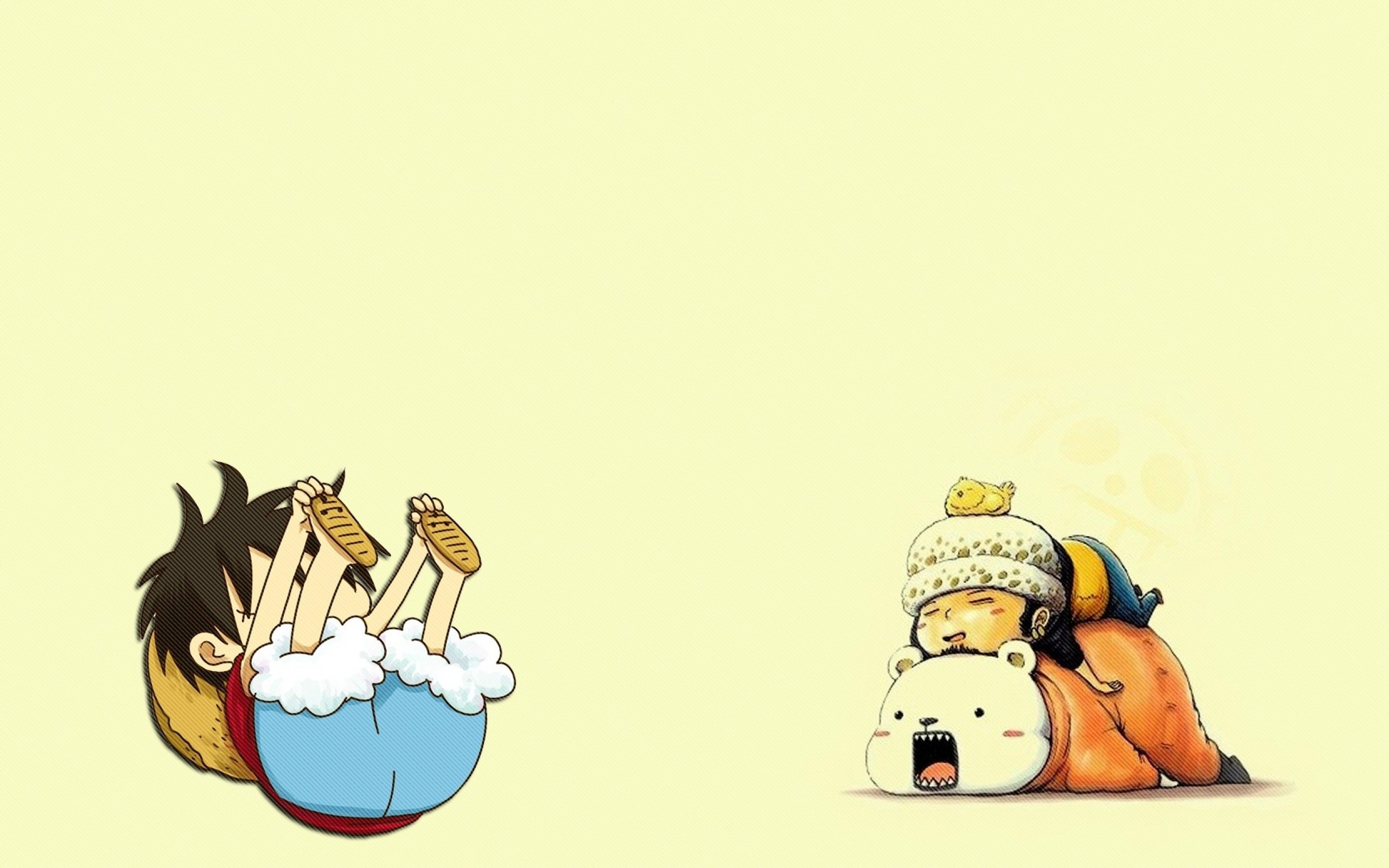 Bepo, Monkey D. Luffy, Chibi, 16:10 2K, sfondo widescreen