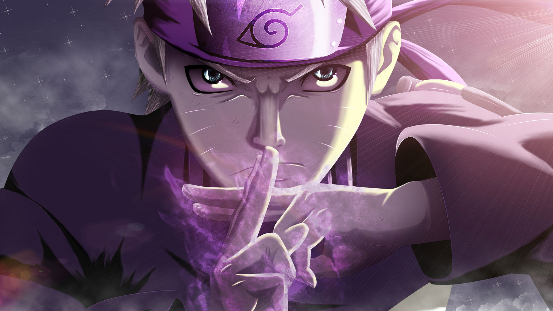 Naruto Uzumaki, Naruto Shippuden, Primo piano, Viola, Full HD, sfondo per PC