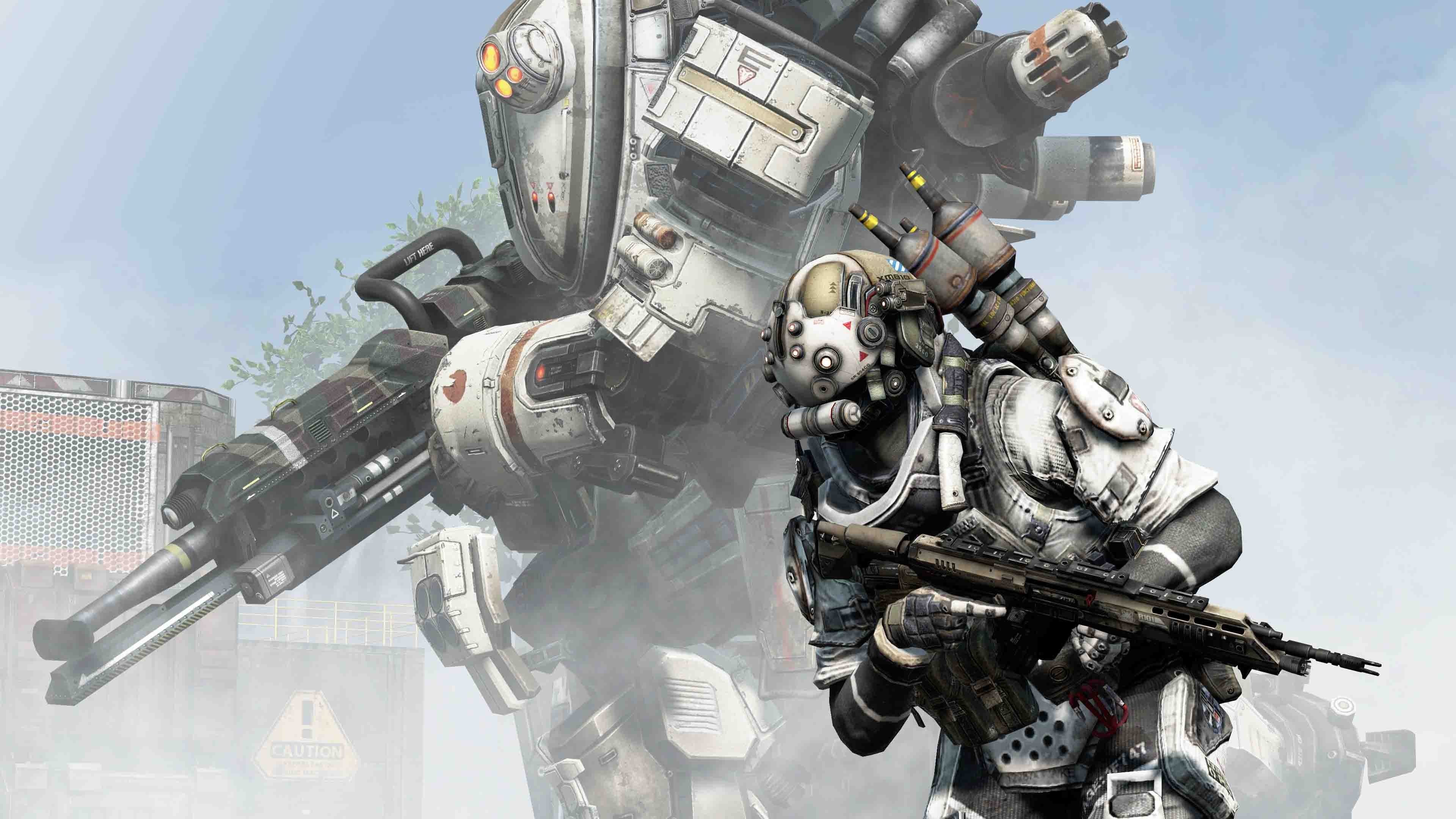 Titanfall, Pilota, Titano, Bianco, 4K, sfondo per portatile