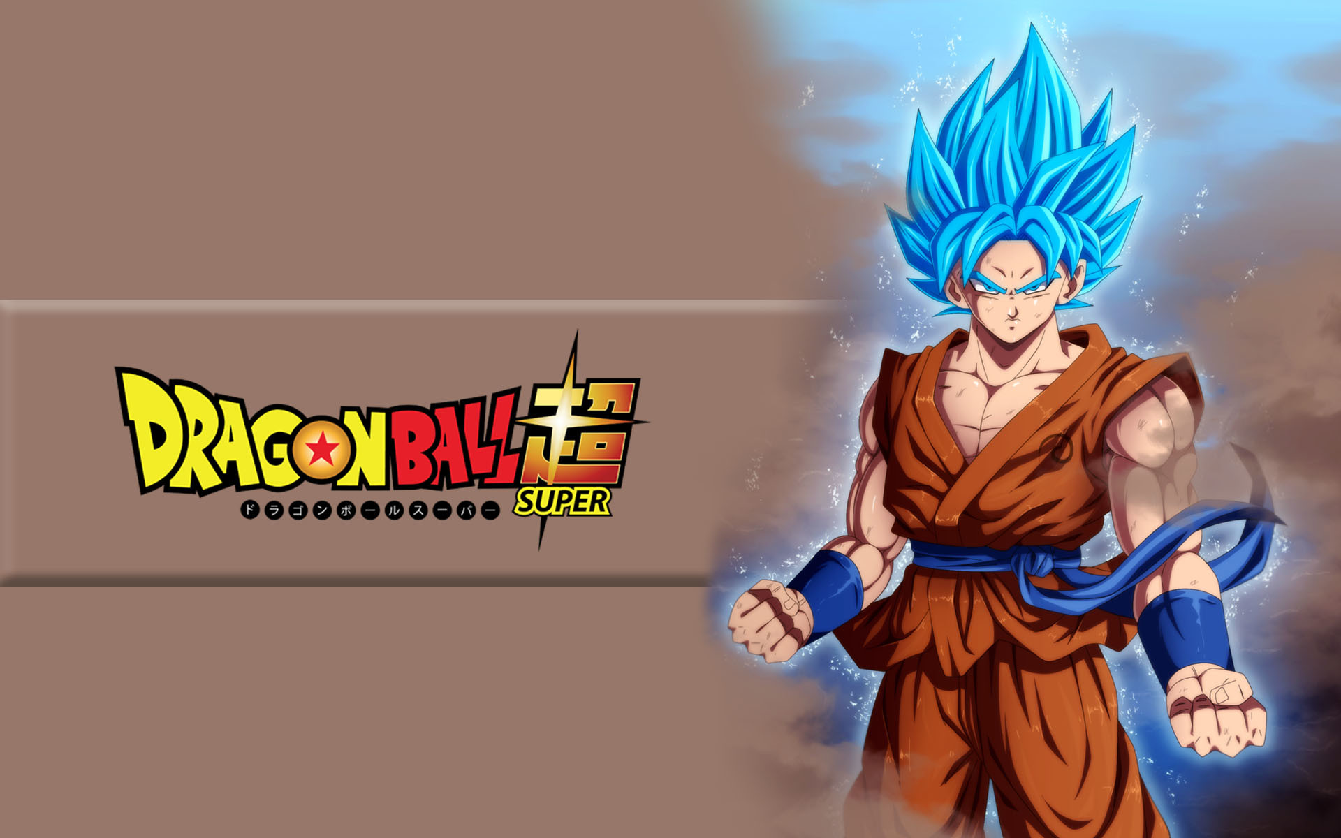 Goku, Super Saiyan Blue, Dragon Ball Super, Logo, 16:10 Full HD, sfondo widescreen