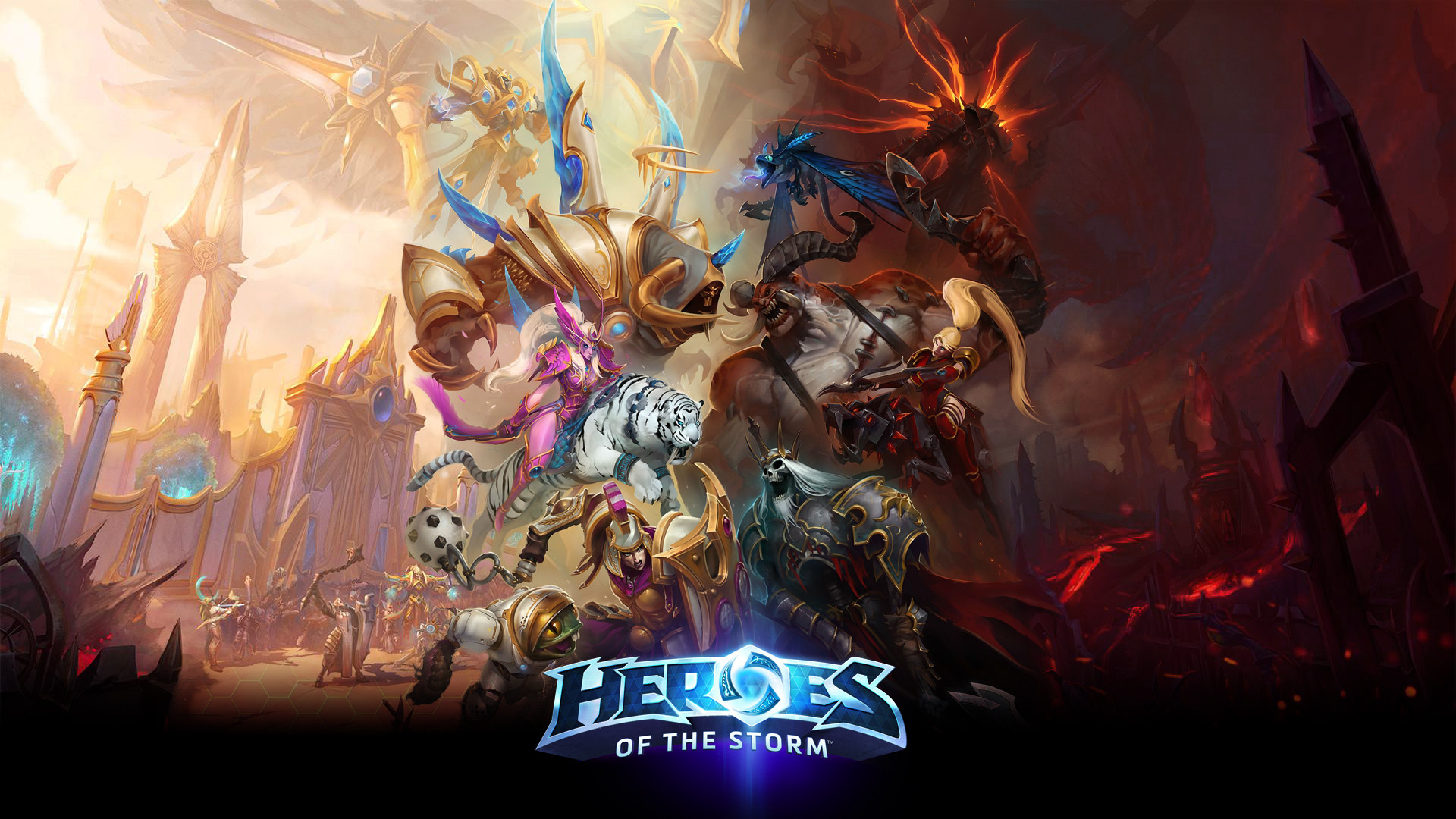 Heroes of the Storm, Blizzard, Tyrael, Diablo, Battaglia, Logo, Full HD, sfondo per PC