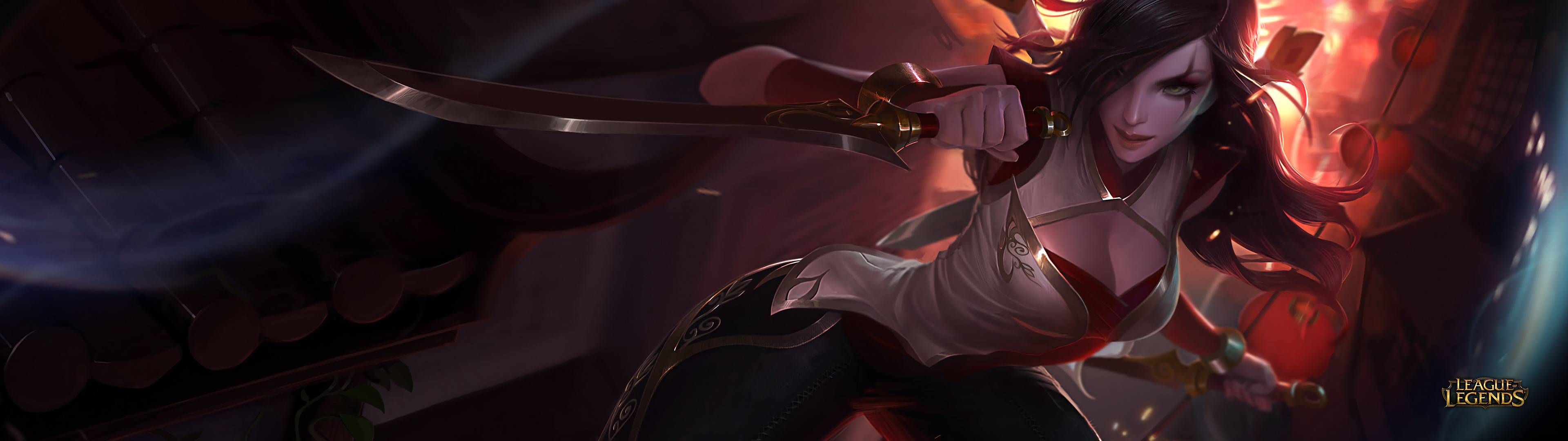 Katarina, League of Legends, Panoramico, Full HD, sfondo Windows 11