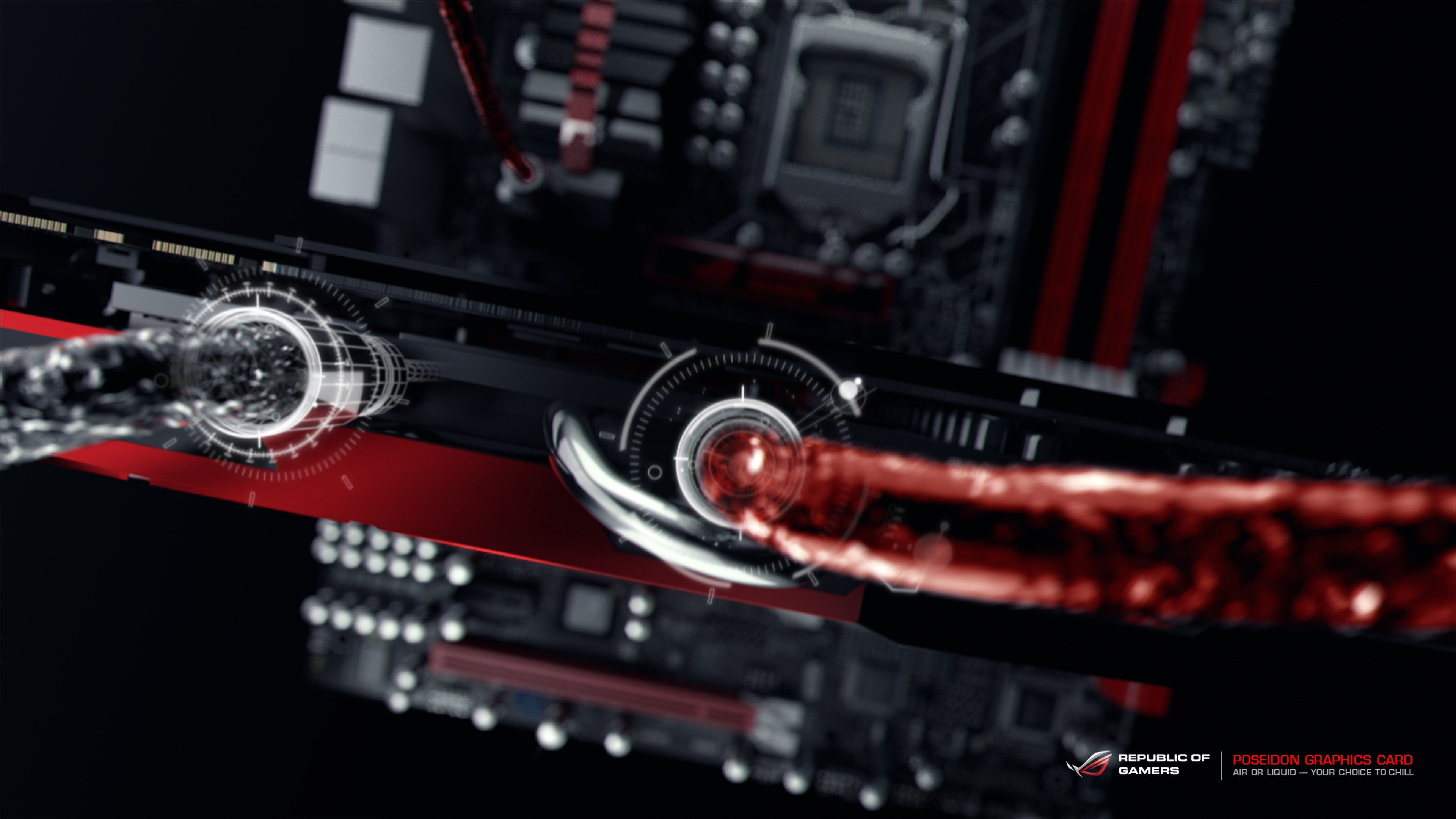 ASUS ROG, Scheda madre, Hardware, Rosso e nero, 4K, immagine di sfondo PC