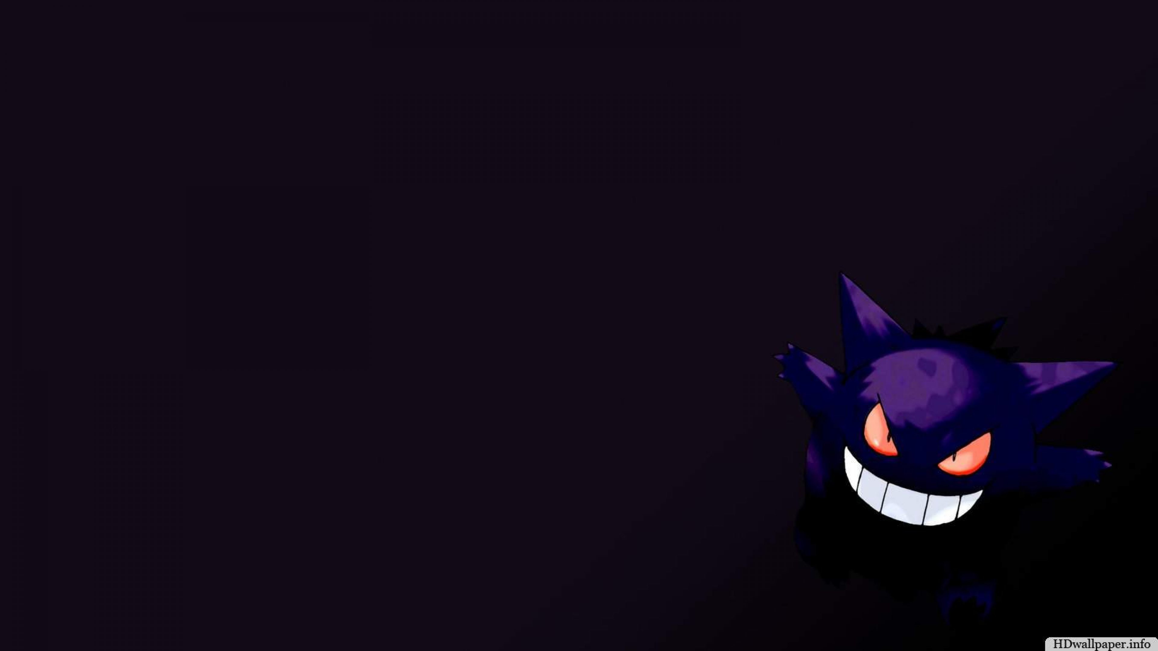 Gengar, Pokémon, Sfondo scuro, Sorriso, 3840x2160, wallpaper desktop