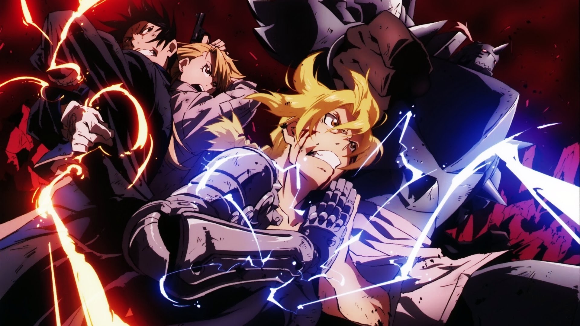 Edward Elric, Alphonse Elric, Roy Mustang, Fullmetal Alchemist: Brotherhood, Battaglia, sfondo desktop