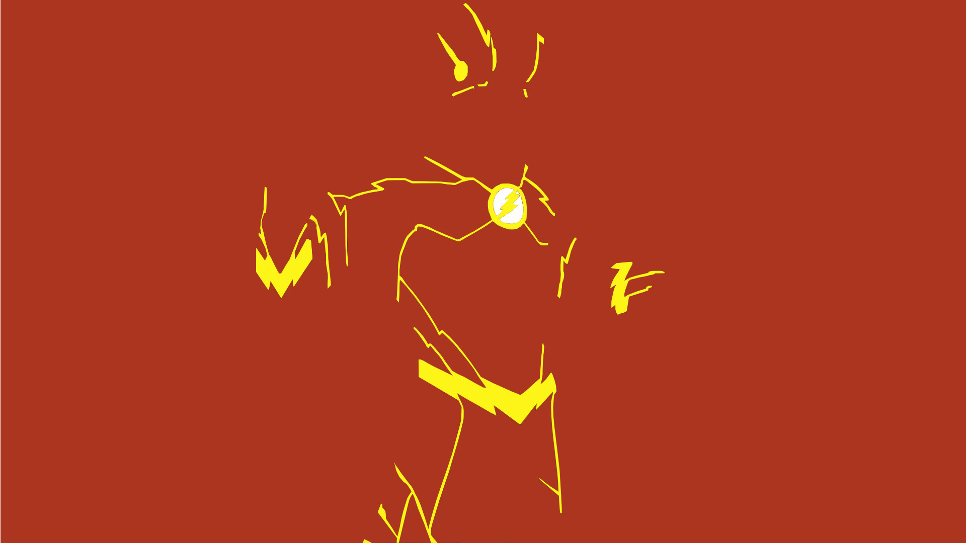 Flash, Minimalismo, Silhouette, Rosso, 16:9 Full HD, sfondo widescreen