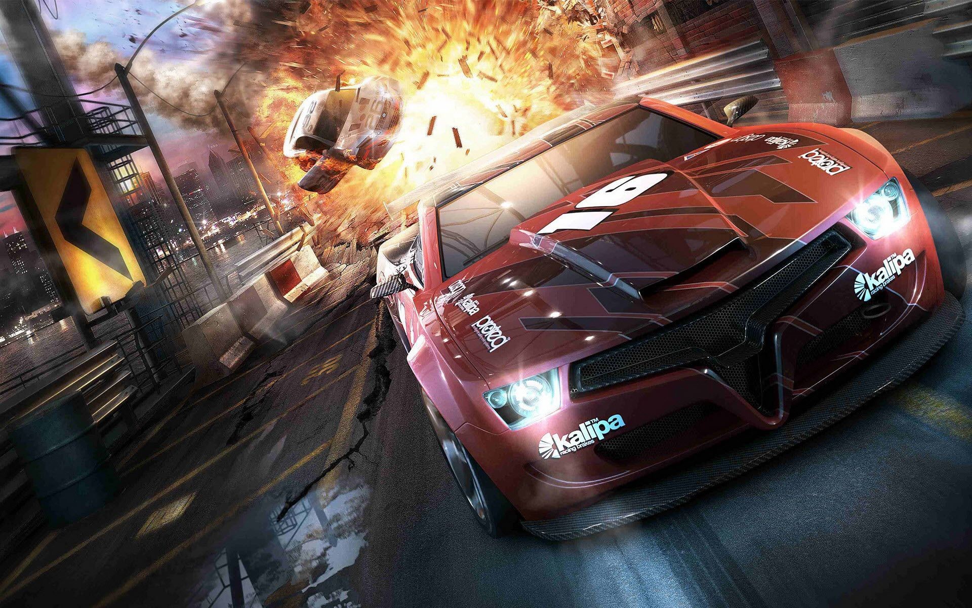 Split/Second, Auto da corsa, Esplosione, Azione, 1920x1200, sfondo MacBook Pro