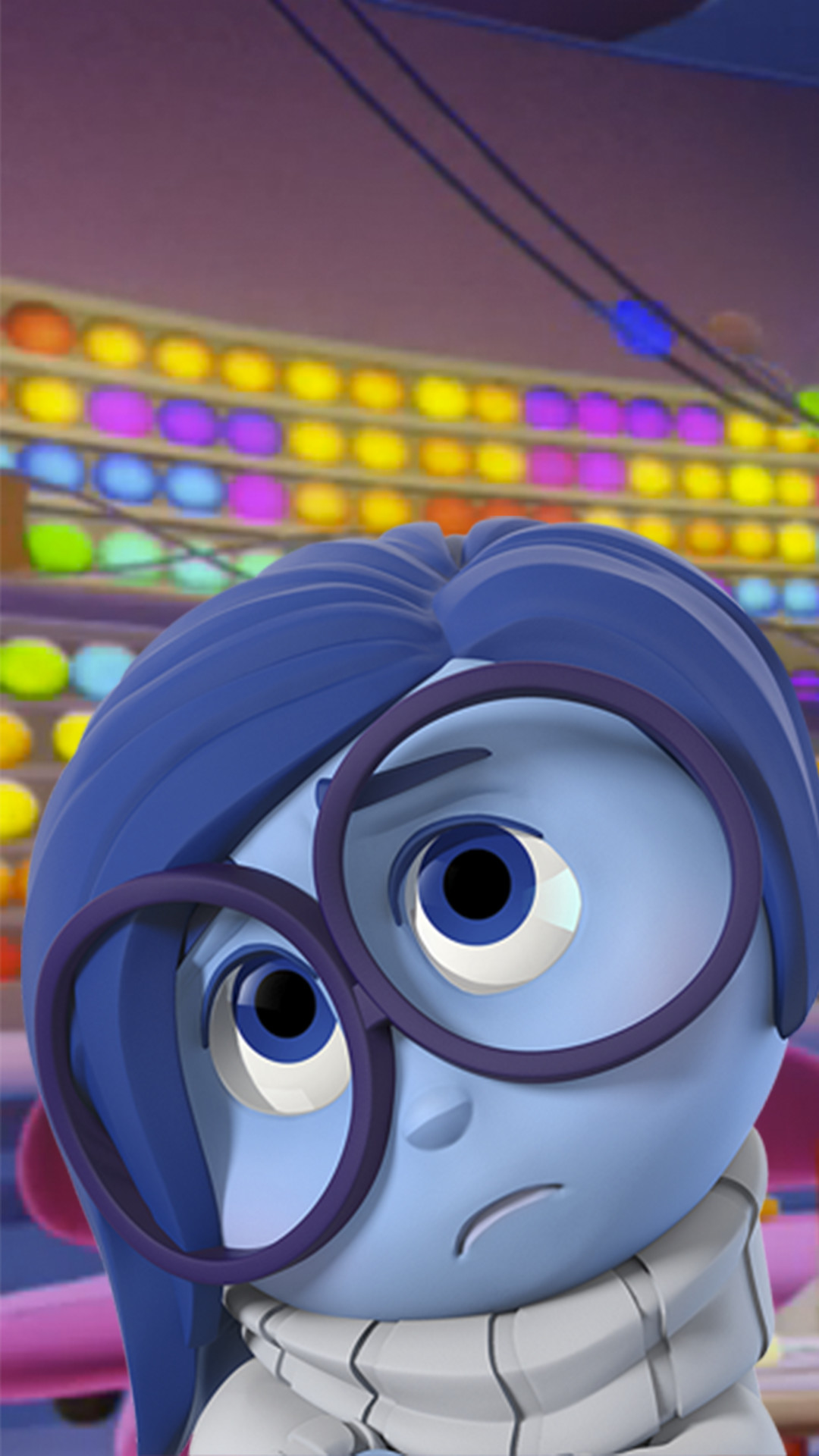 Tristezza, Inside Out, Sfere dei ricordi, Primo piano, Occhiali, sfondo per iPhone