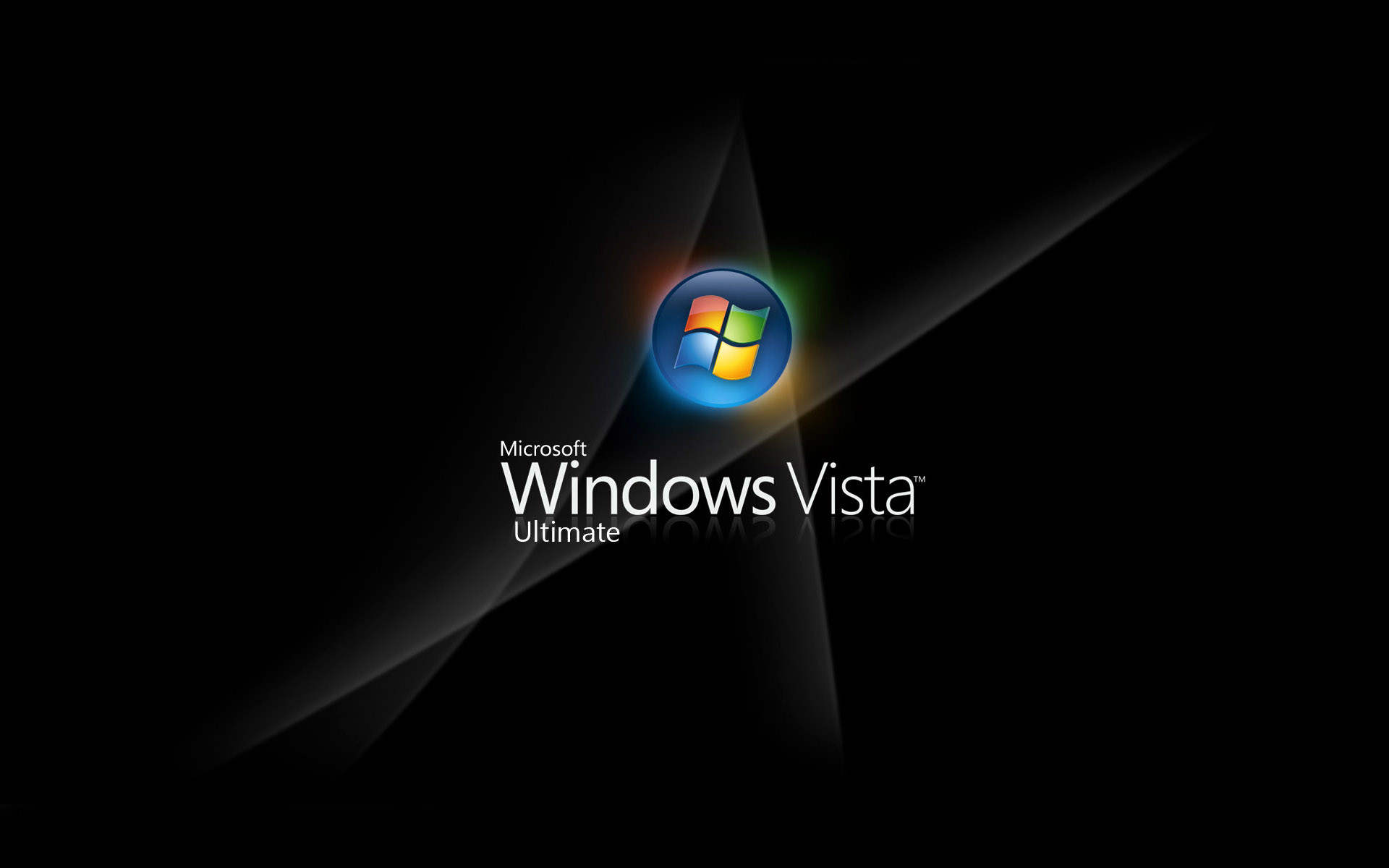 Windows Vista Ultimate, Microsoft, Logo, Sfondo nero, Full HD, wallpaper desktop
