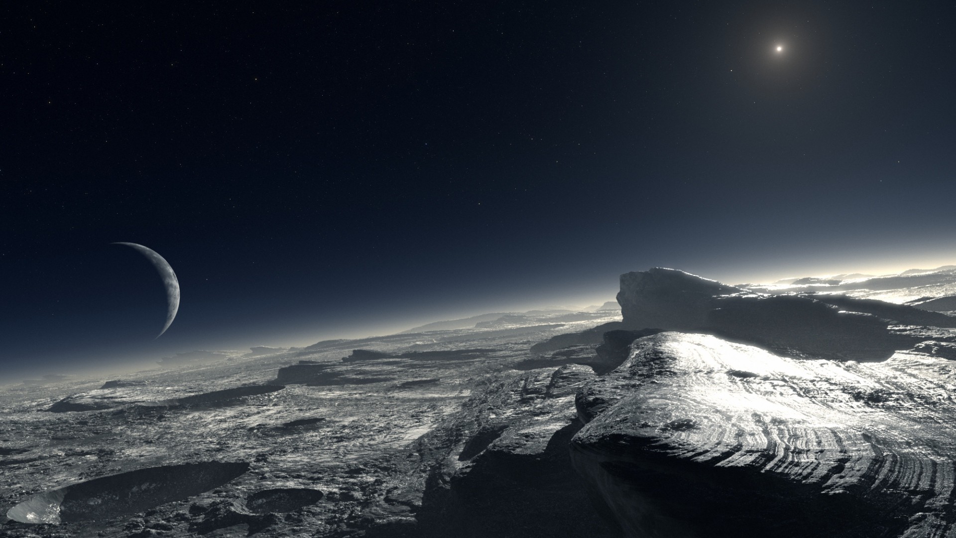 Superficie lunare, Pianeta, Luna, Spazio, 1920x1080, immagine di sfondo