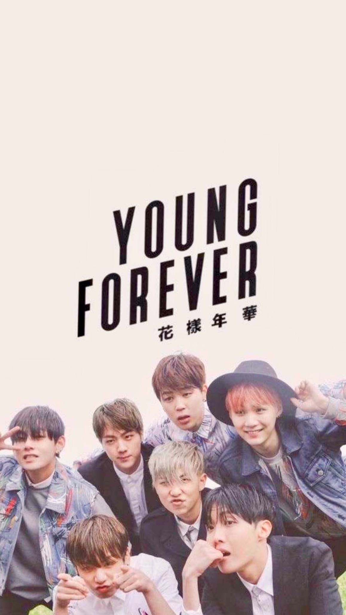 BTS, Young Forever, Gruppo, Sfondo beige, Full HD, schermata di blocco del cellulare