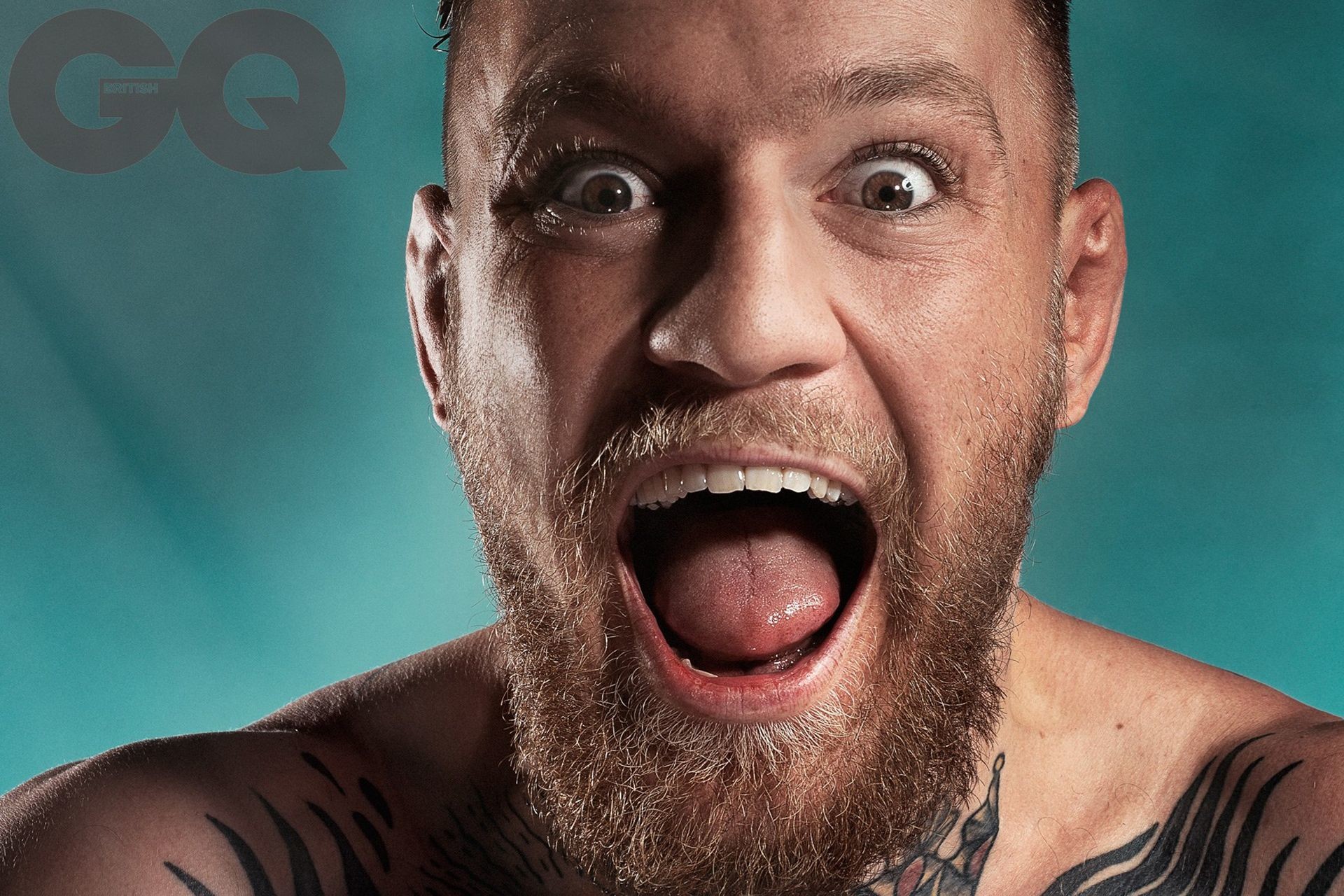Conor McGregor, GQ, Bocca aperta, Primo piano, Full HD, wallpaper per computer
