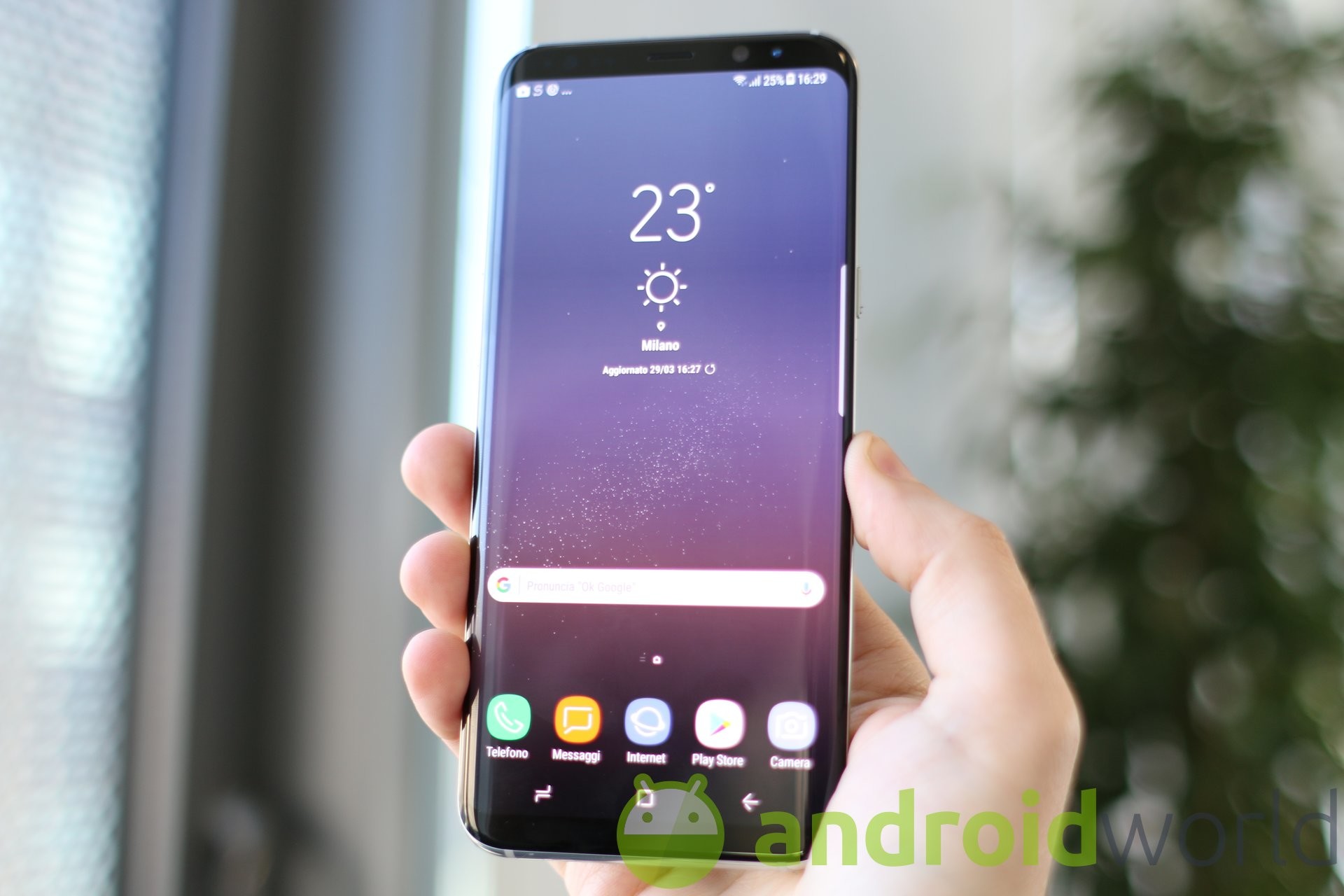 Samsung Galaxy S8, Smartphone, Schermata home, Mano, Full HD, sfondo desktop