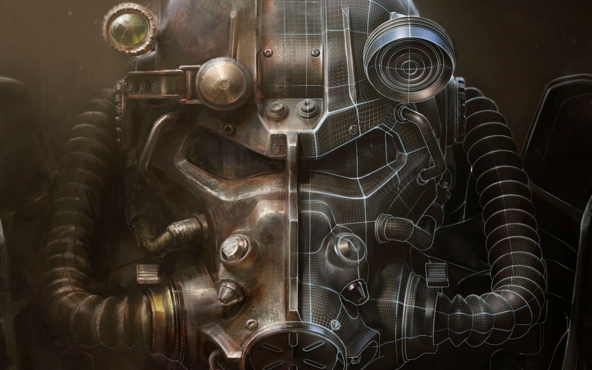 Fallout 4, Armatura atomica, Primo piano, Elmo, 16:10 Full HD, sfondo widescreen