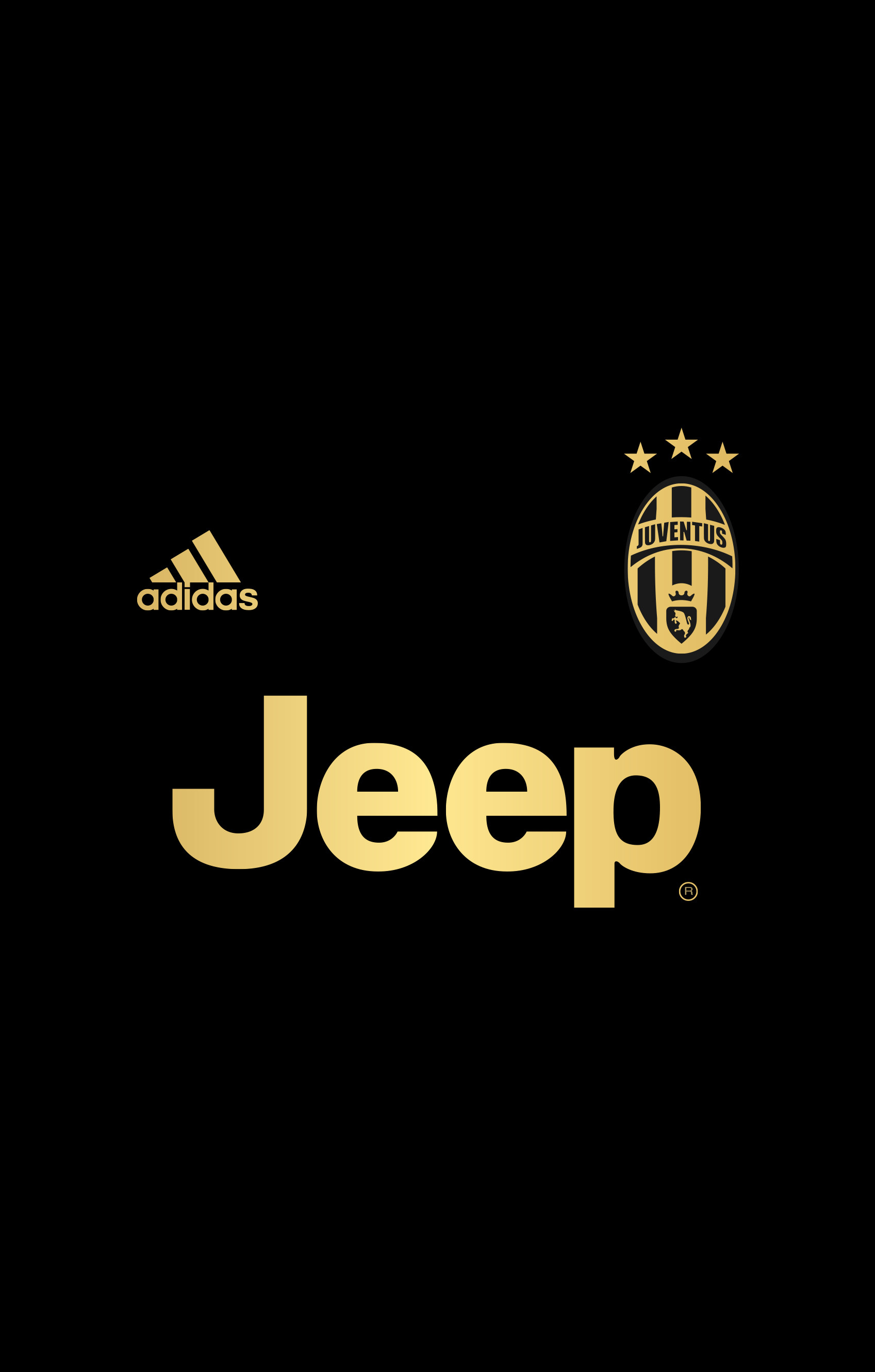 Juventus, Jeep, Adidas, Maglia nera, QHD+, sfondo per smartphone