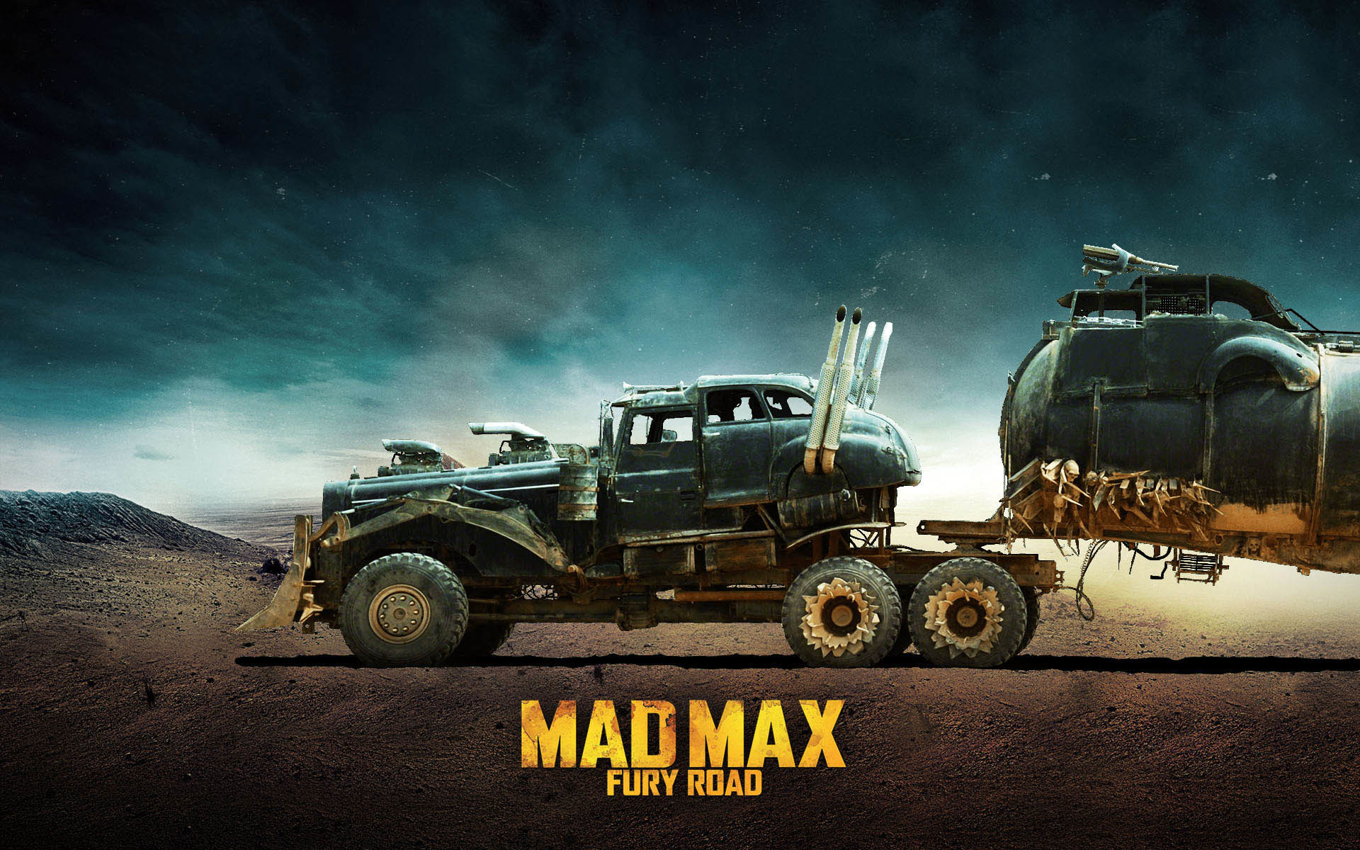 Mad Max: Fury Road, War Rig, Logo, Deserto, 1920x1200, immagine di sfondo