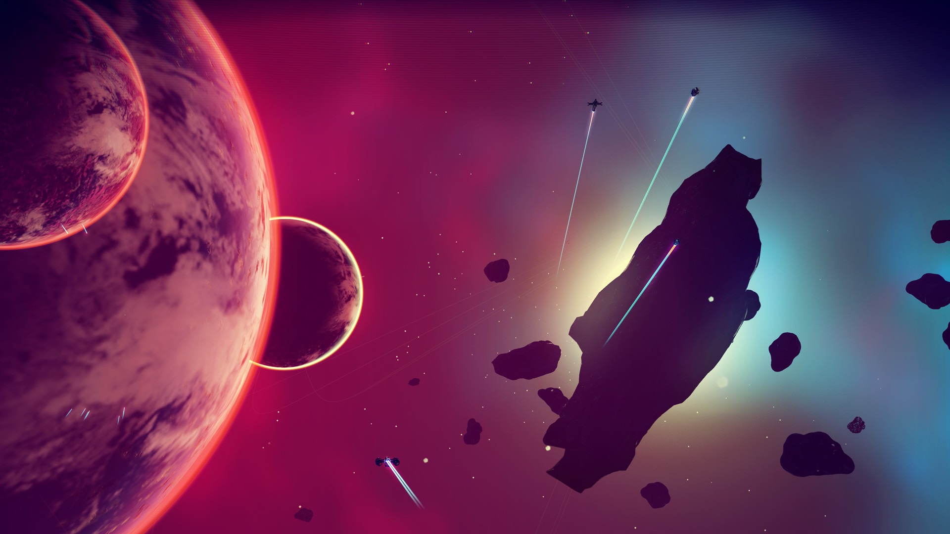 No Man's Sky, Astronave, Asteroidi, Pianeti, 1920x1080, immagine di sfondo