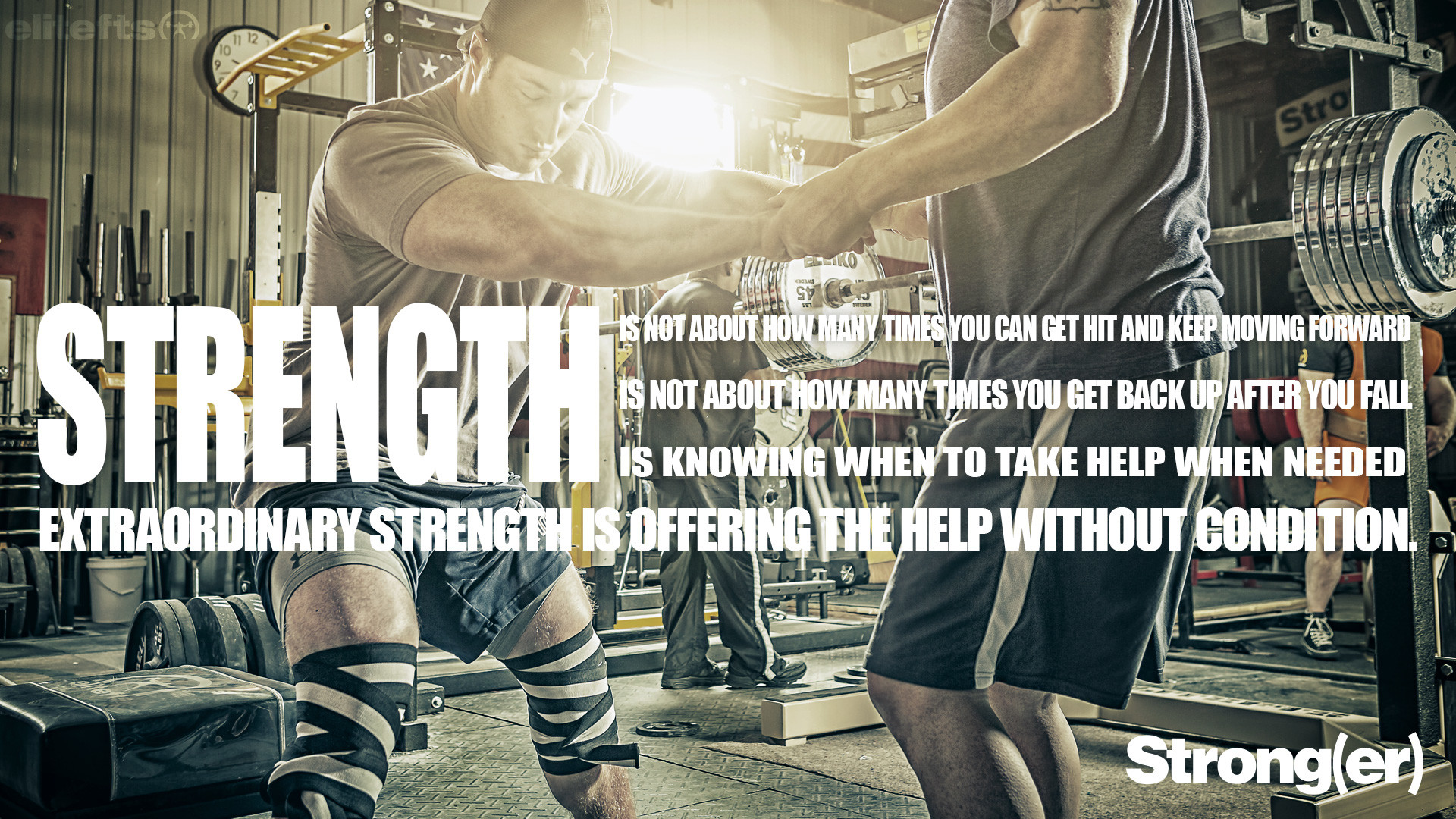 Strength, Citazione motivazionale, Palestra, Strong(er), Full HD, sfondo Windows 11