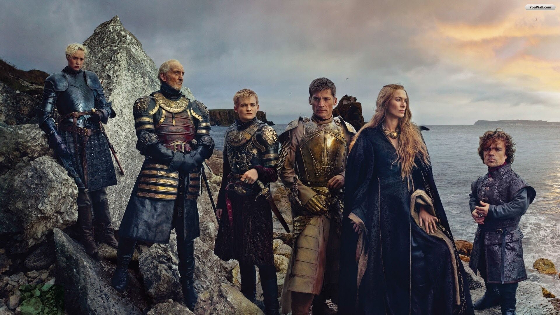 Cersei Lannister, Tyrion Lannister, Jaime Lannister, Joffrey Baratheon, Tywin Lannister, Brienne di Tarth, Il Trono di Spade, sfondo desktop
