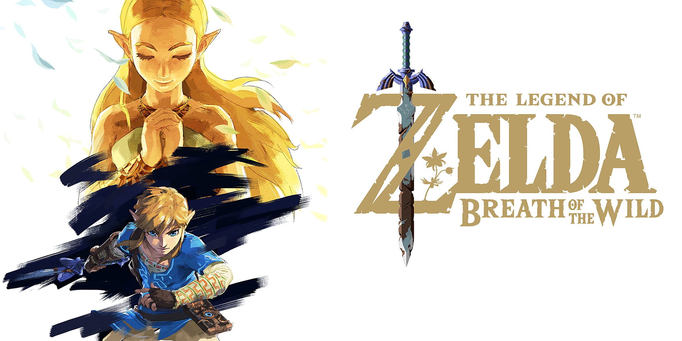 Principessa Zelda, Link, The Legend of Zelda: Breath of the Wild, Logo, wallpaper per portatile