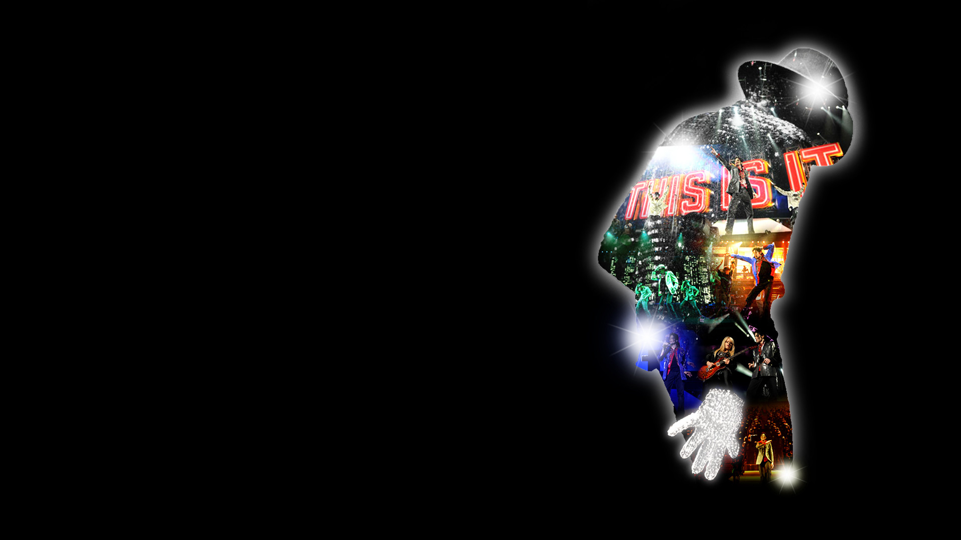 Michael Jackson, This Is It, Silhouette, Sfondo nero, 16:9 Full HD, wallpaper widescreen