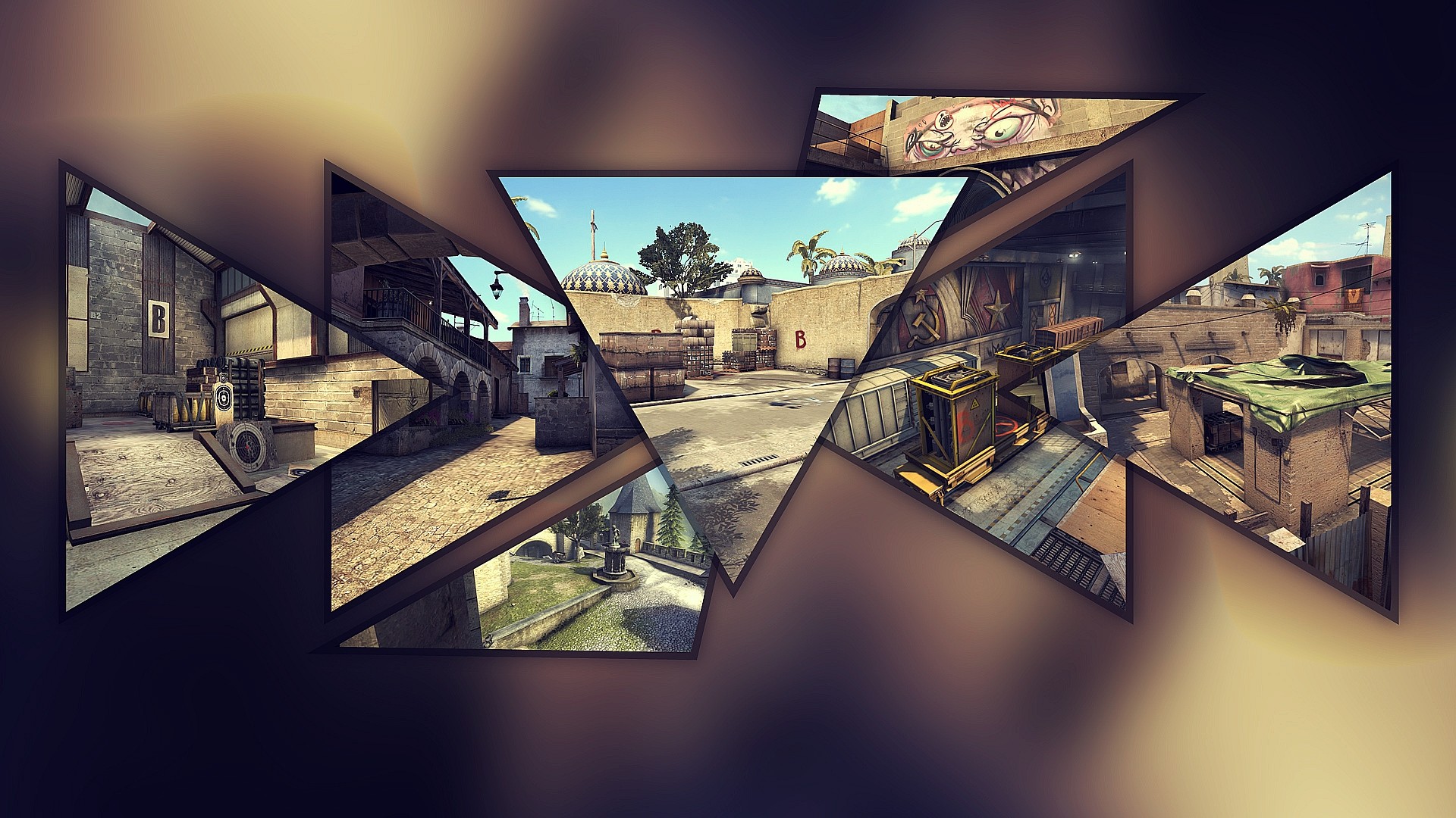 Counter-Strike: Global Offensive, Mappe, Collage, Frammenti, Full HD, wallpaper per computer