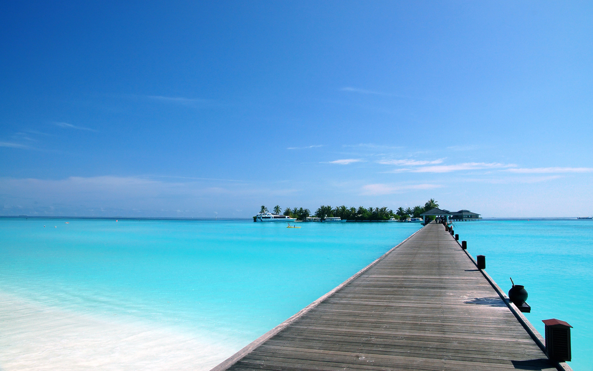 Molo, Maldive, Mare turchese, Isola tropicale, 1920x1200, sfondo MacBook Pro