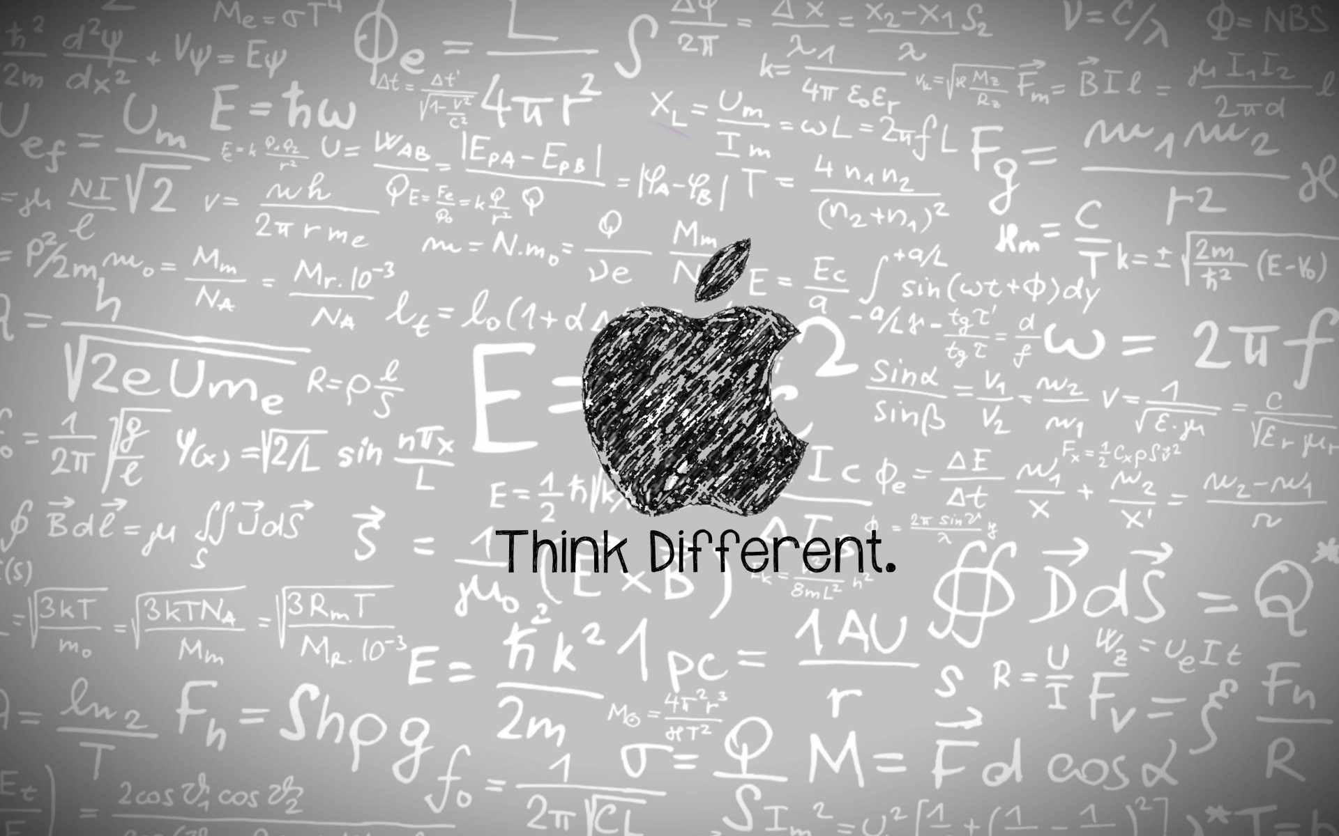 Apple, Think Different, E=mc², Formule, 1920x1200, sfondo MacBook Pro