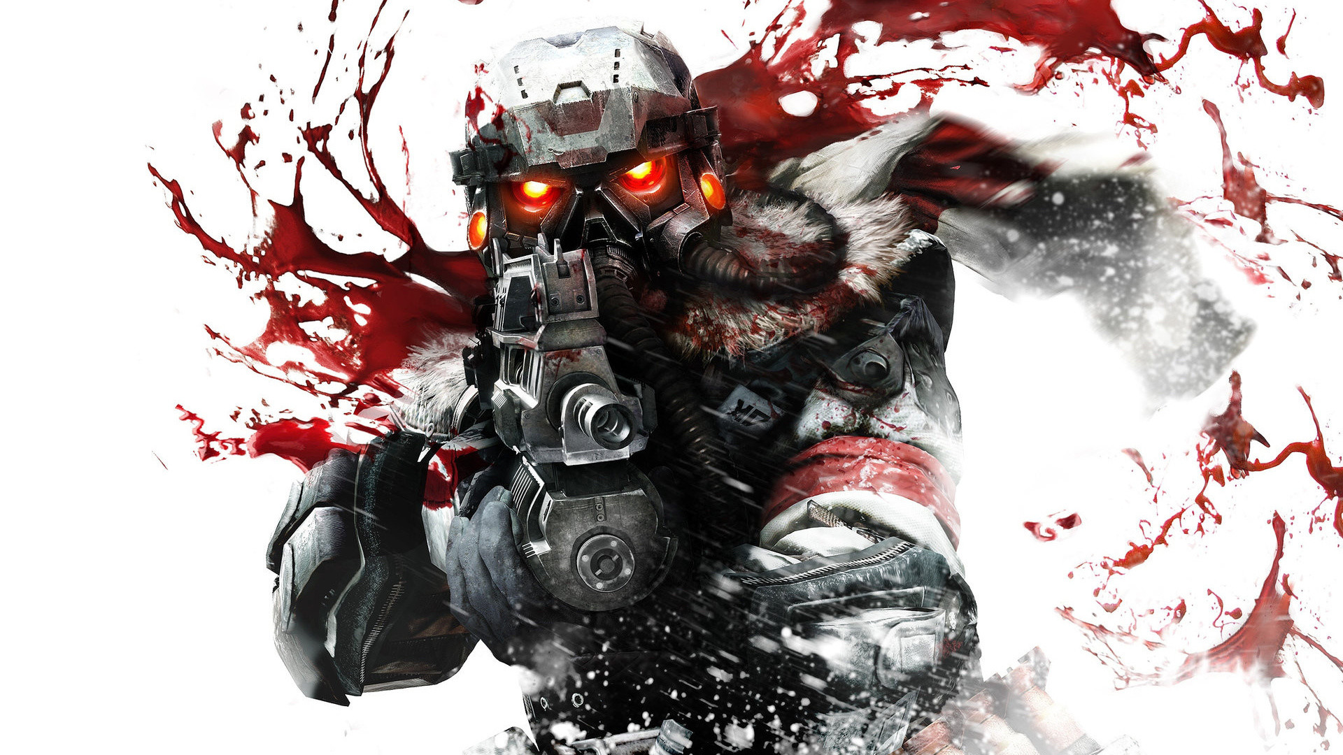 Killzone, Helghast, Soldato, Schizzi rossi, Full HD 1080p, sfondo desktop
