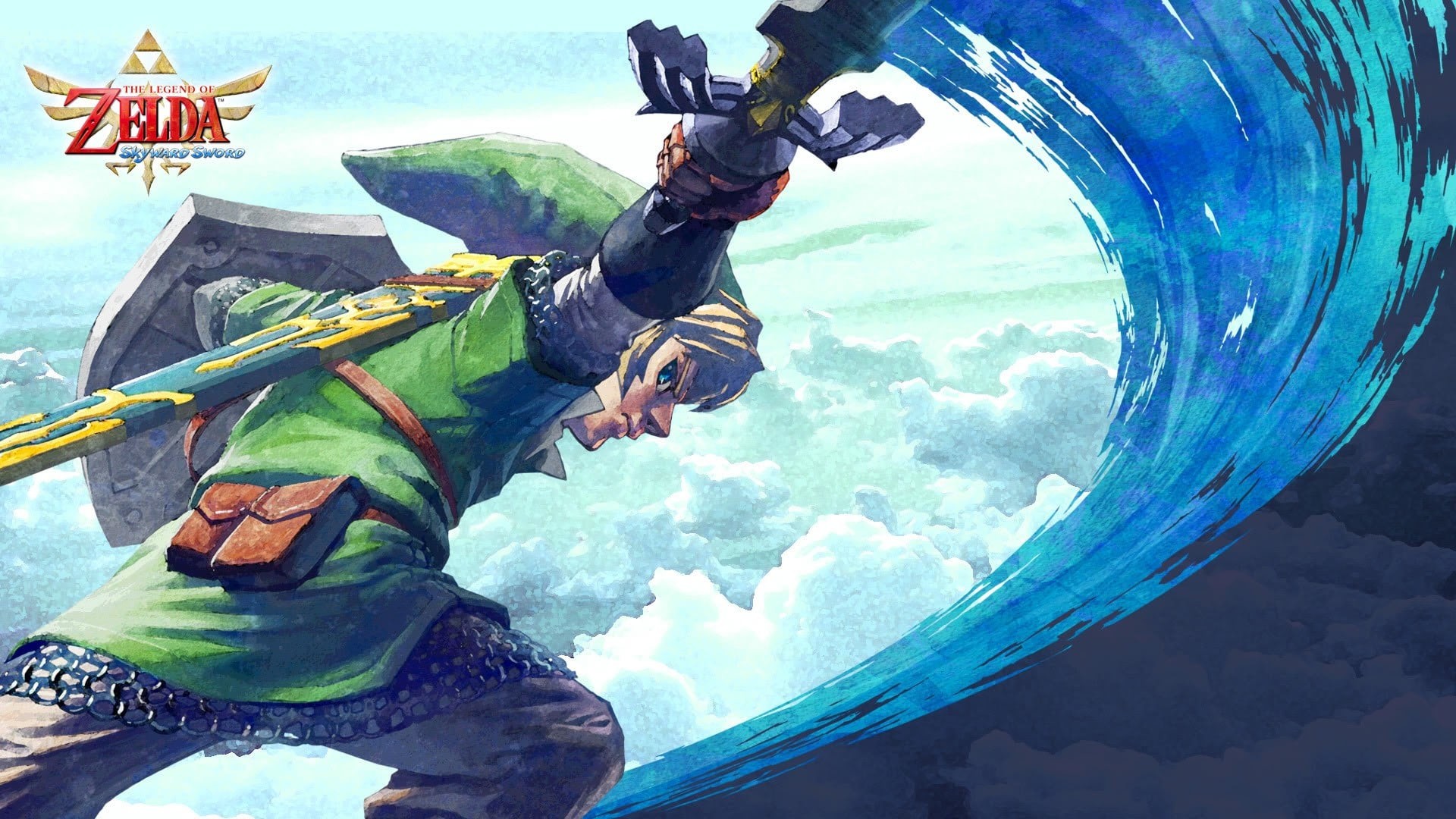 Link, The Legend of Zelda: Skyward Sword, Spada, Nuvole, 1920x1080, immagine di sfondo